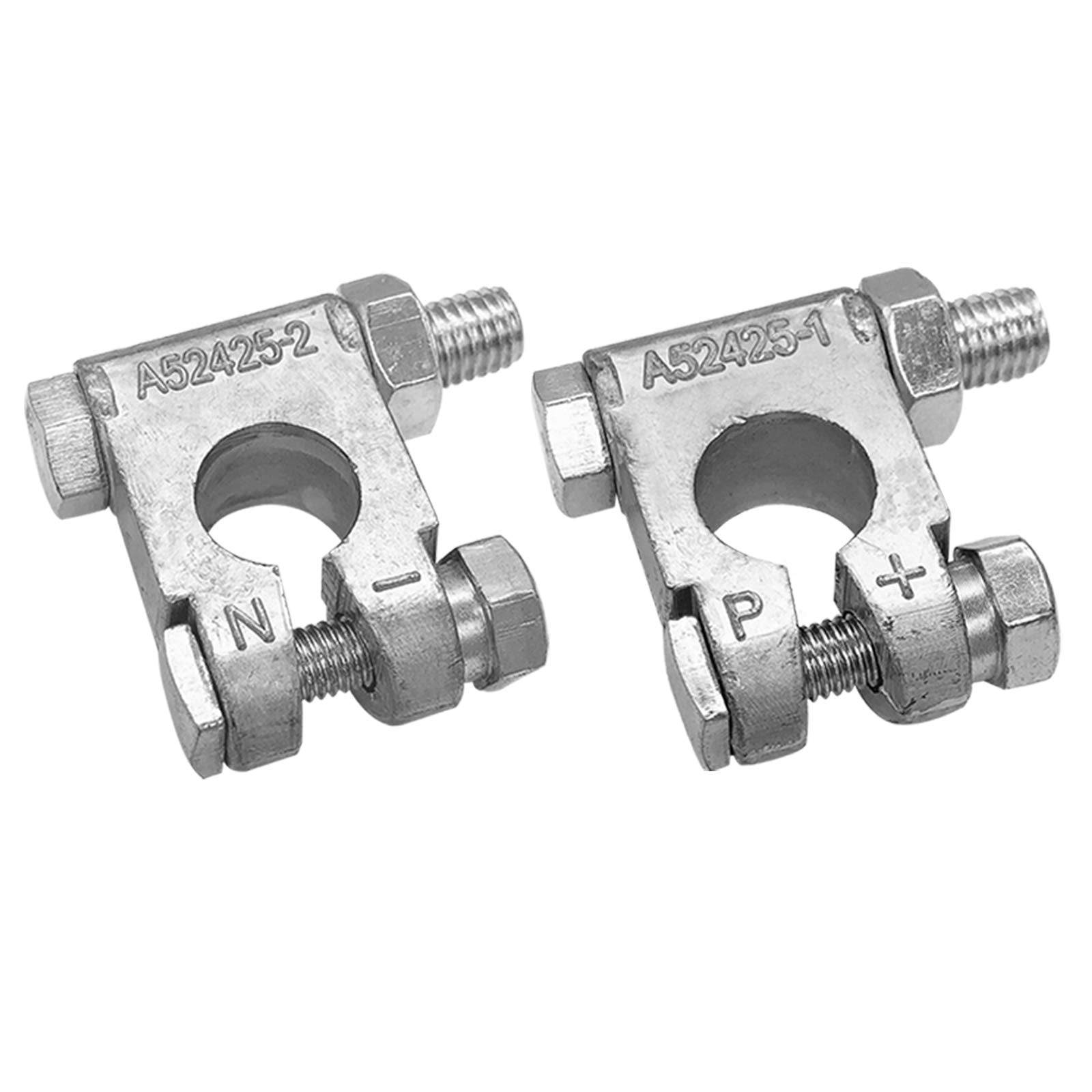 Ampper Military Spec Battery Terminal End, Top Post Battery Terminal Set For Marine Car Boat Rv And Vehicles (1 Pair)