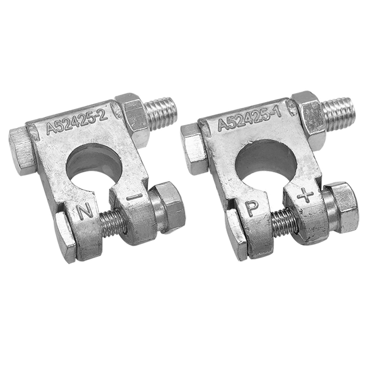 Ampper Military Spec Battery Terminal End, Top Post Battery Terminal Set For Marine Car Boat Rv And Vehicles (1 Pair)