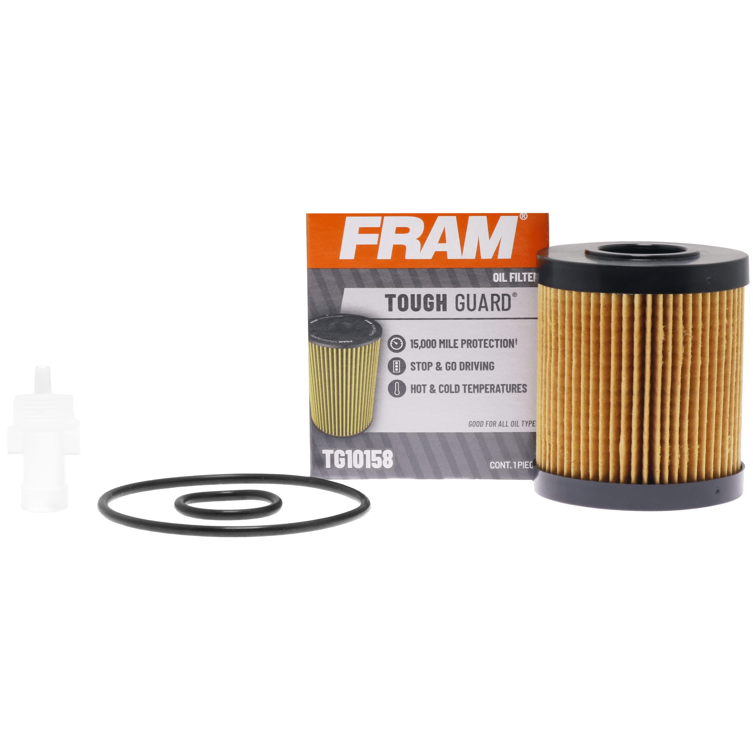 Fram Tough Guard Replacement Oil Filter Tg10158, Designed For Interval Full-Flow Changes Lasting Up To 15K Miles