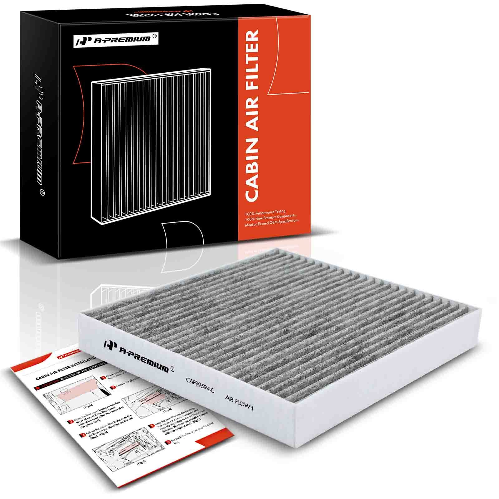 A-Premium Cabin Air Filter with Activated Carbon Compatible with Hyundai Elantra, Ioniq 5, Santa Fe, Sonata, Tucson & Kia K5, 20