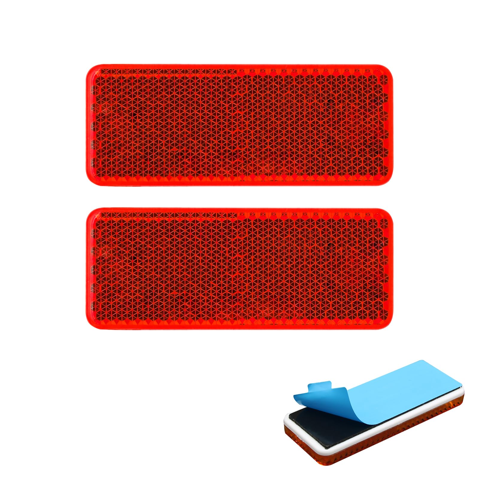 MFC PRO Rectangular Safety Stick-on Reflector Truck Trailer Warning Reflective Plate for Car Caravan Lorry Bus(Red, 2.76 x 1.10