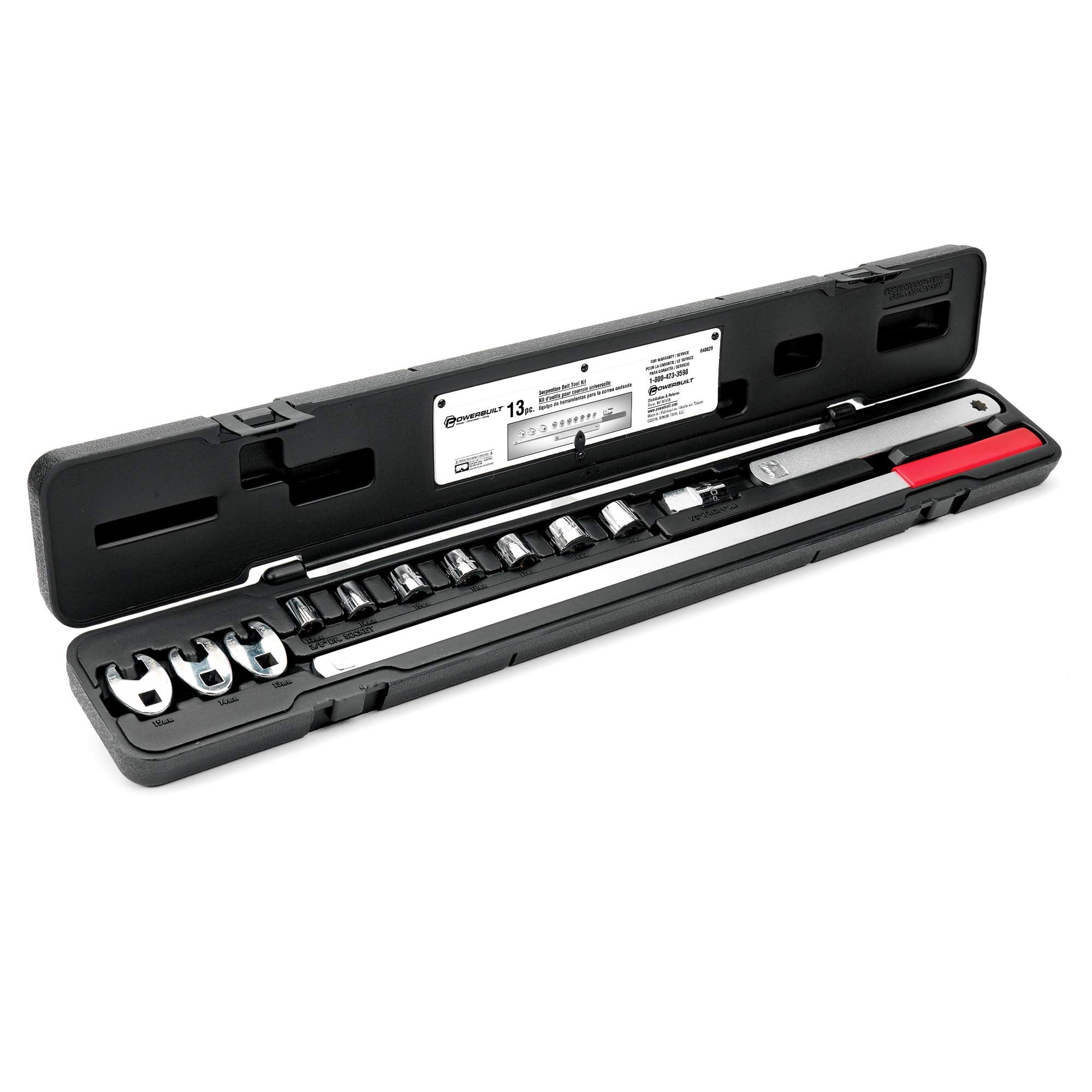 Powerbuilt Serpentine Belt Tool Set, Remove And Install Car Vehicle Serpentine Belts, For Spring-Loaded, Accessories And Storage