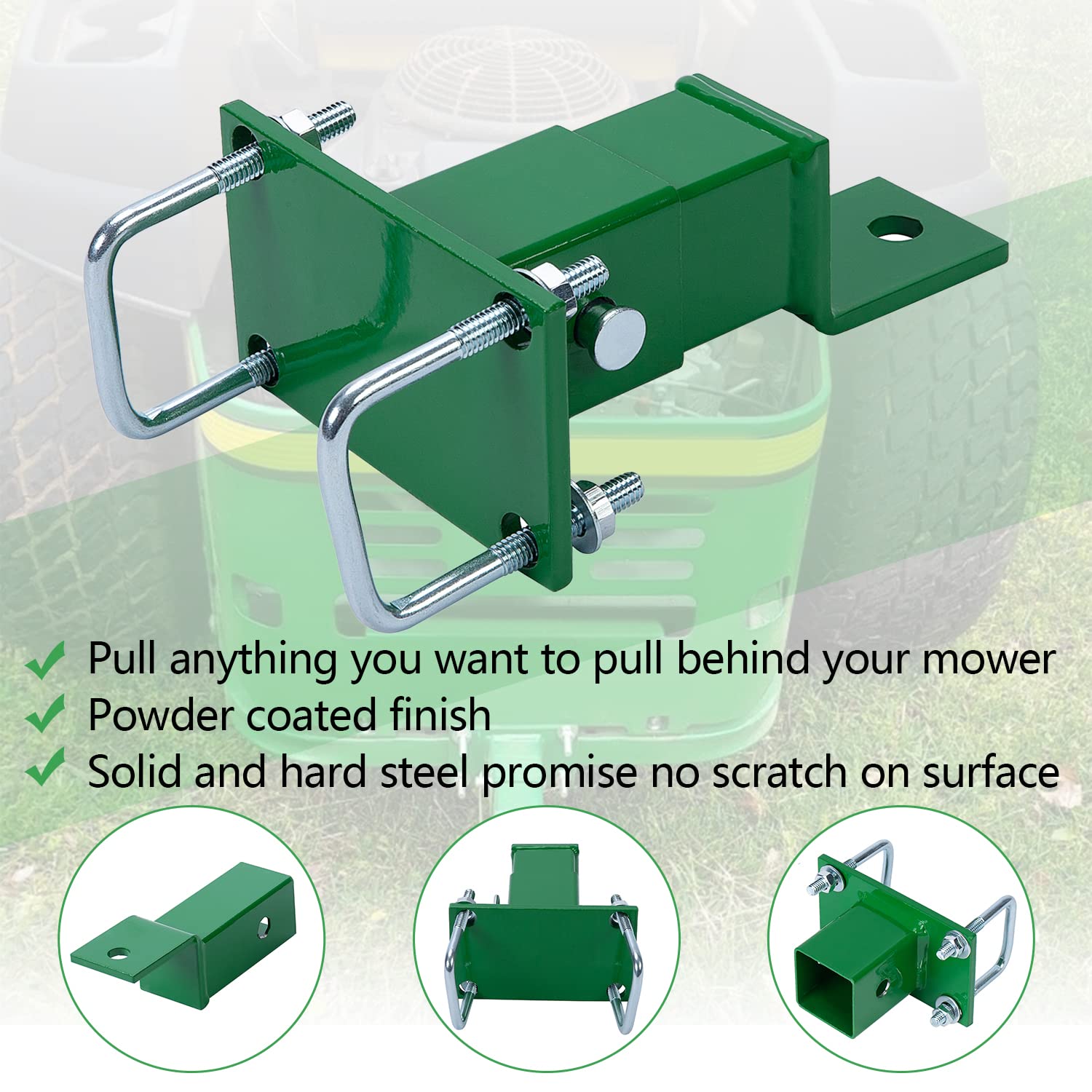 ECOTRIC Rear Tractor Zero Turn Trailer Hitch Lawn Mower Compatible with John Deere 400 Series Ztrac & 200, 400, 600 Series & Z22