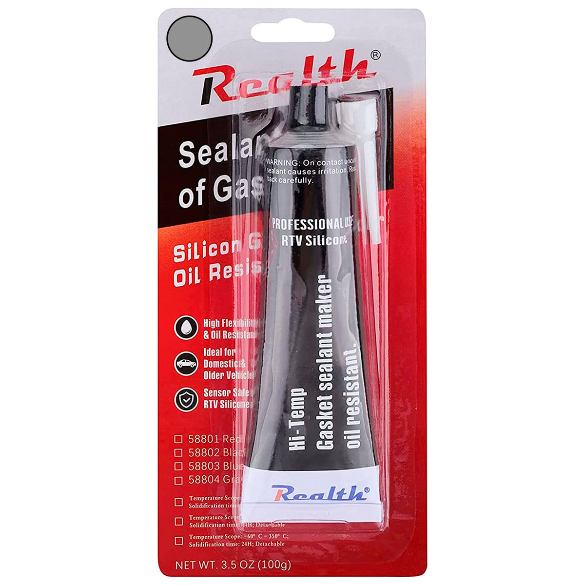 Silicone Gasket Maker Grey Oil 1 Pack, High Temperature Rtv 3.53 Oz Ultra Resistance Sealant High Strength Flange Sealing For Au