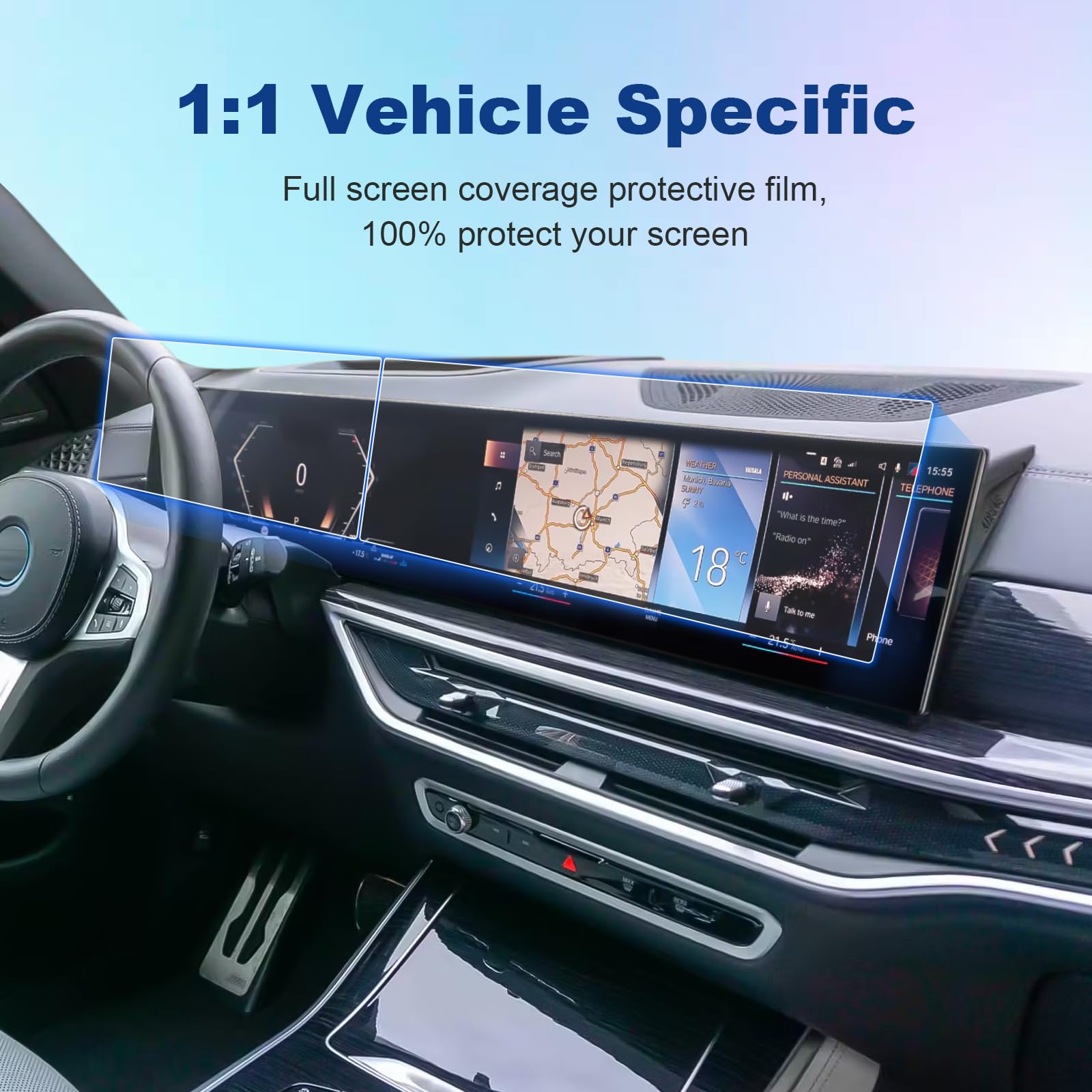 Coleya 2024 X5 X6 X7 XM Screen Protector for BMW iDrive 8 (14.9Inch Navi+12.3Inch Dash), for X5 (2024), X6 (2024), XM (2024), X7