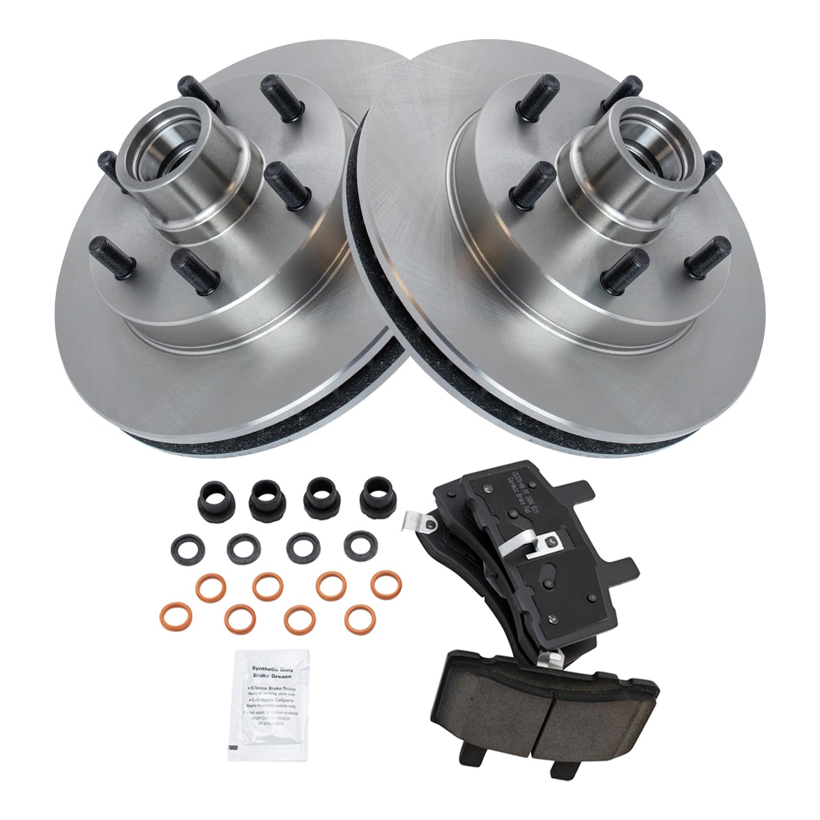 Trq Front Brake Pad & Rotor Kit Ceramic Compatible With 1996 Chevrolet C2500 1996-2002 Express 2500 1995-1998 Gmc Savana 2500
