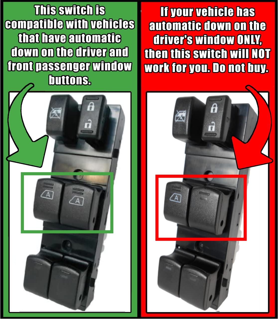 SWITCHDOCTOR Window Master Switch for 2007-2012 Nissan Altima