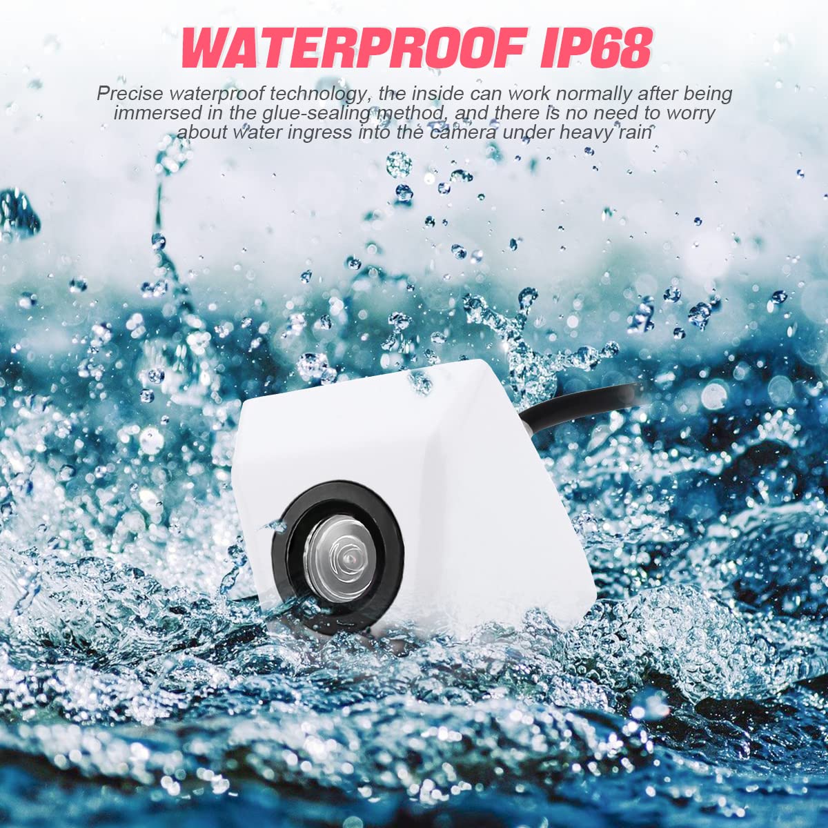 Backup Camera For Car, Waterproof Rear View Camera With Moveable Guideline, Hd 960X720 Image Super Night Vision Car Backup Camer