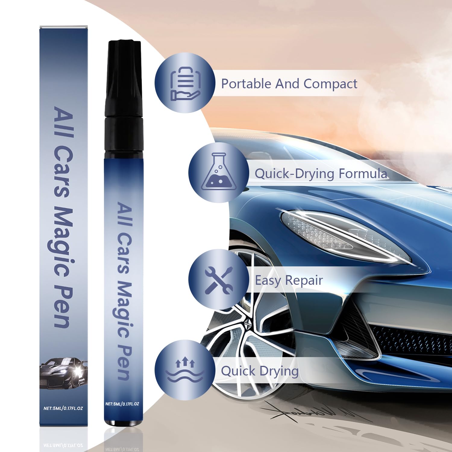 All Cars Magic Pen, Car Scratch Repair Pen Set, Quick Fix for Scratches and Paint Damage, Car Paint Scratch Waterproof, Magic Pe