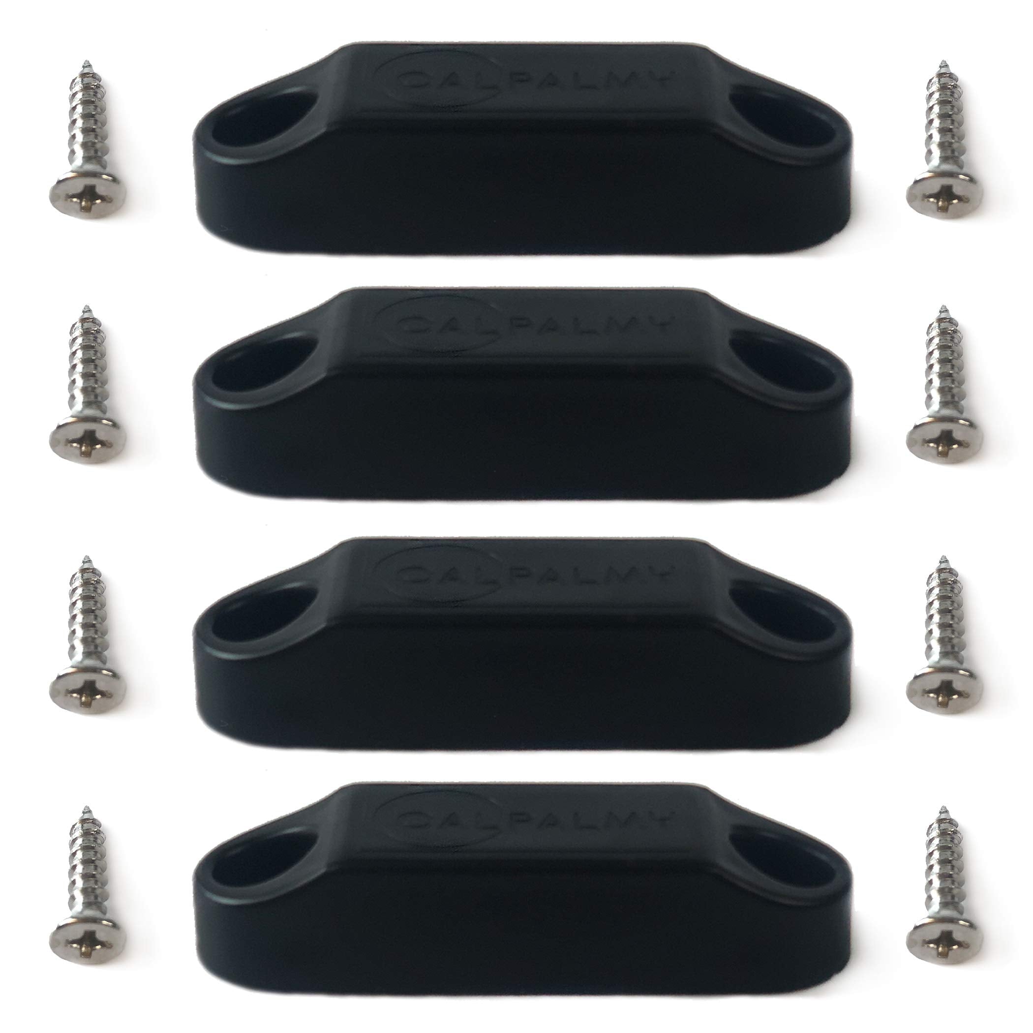 Calpalmy (2 Pairs) Magnetic Baggage Door Catch And Holder Kit - Black Rv Storage Door Latch Perfect Alternative For Plastic Spring Clips For Use In Campers And Motor Homes