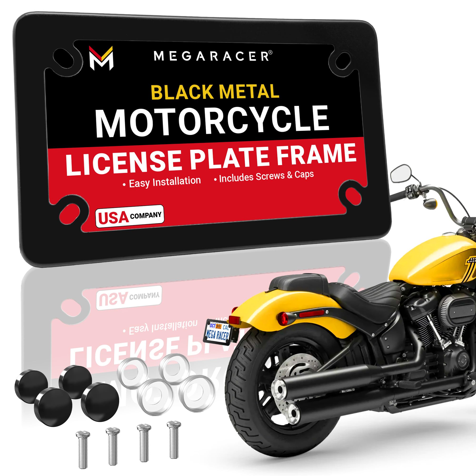 Metal Black Motorcycle License Plate Frame | Motorcycle Plate Frame | Motorcycle License Plate Holder | Motorcycle Tag Frame | P
