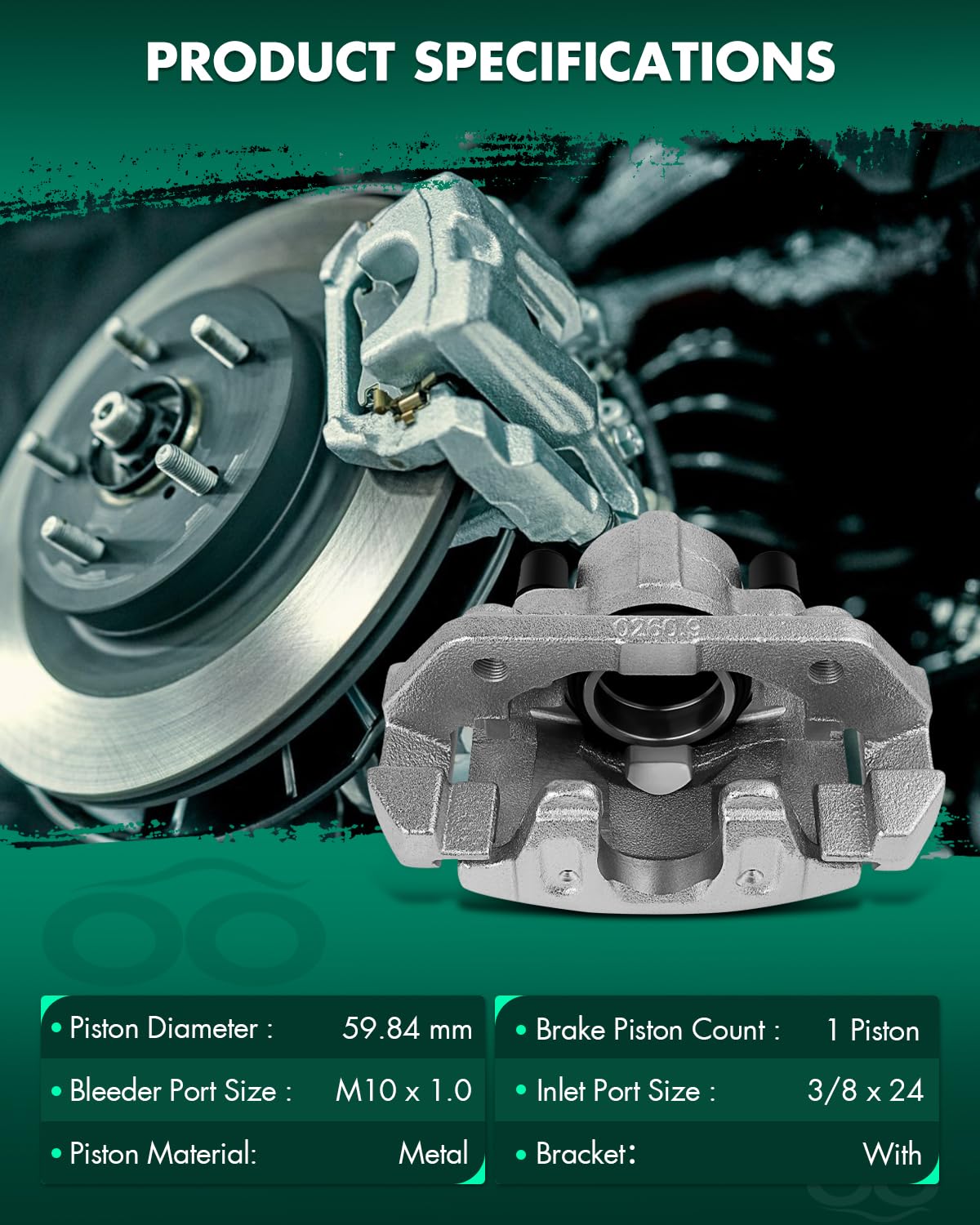 Scitoo Front Left Brake Caliper With Bracket 18B4778 Compatible For Ford For Escape 2001-2007 For Mazda Tribute 2001-2006 For Me