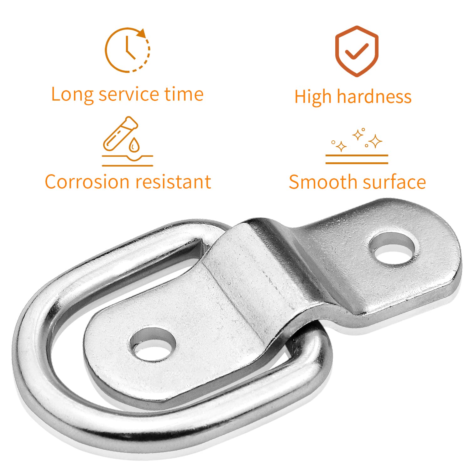 D-Ring Tie Downs Anchor1/4    Heavy Duty Surface Floor Mount Lashing Rings 2400 Lbs Cargo Trailers Load-Bearing Hangers Bracket