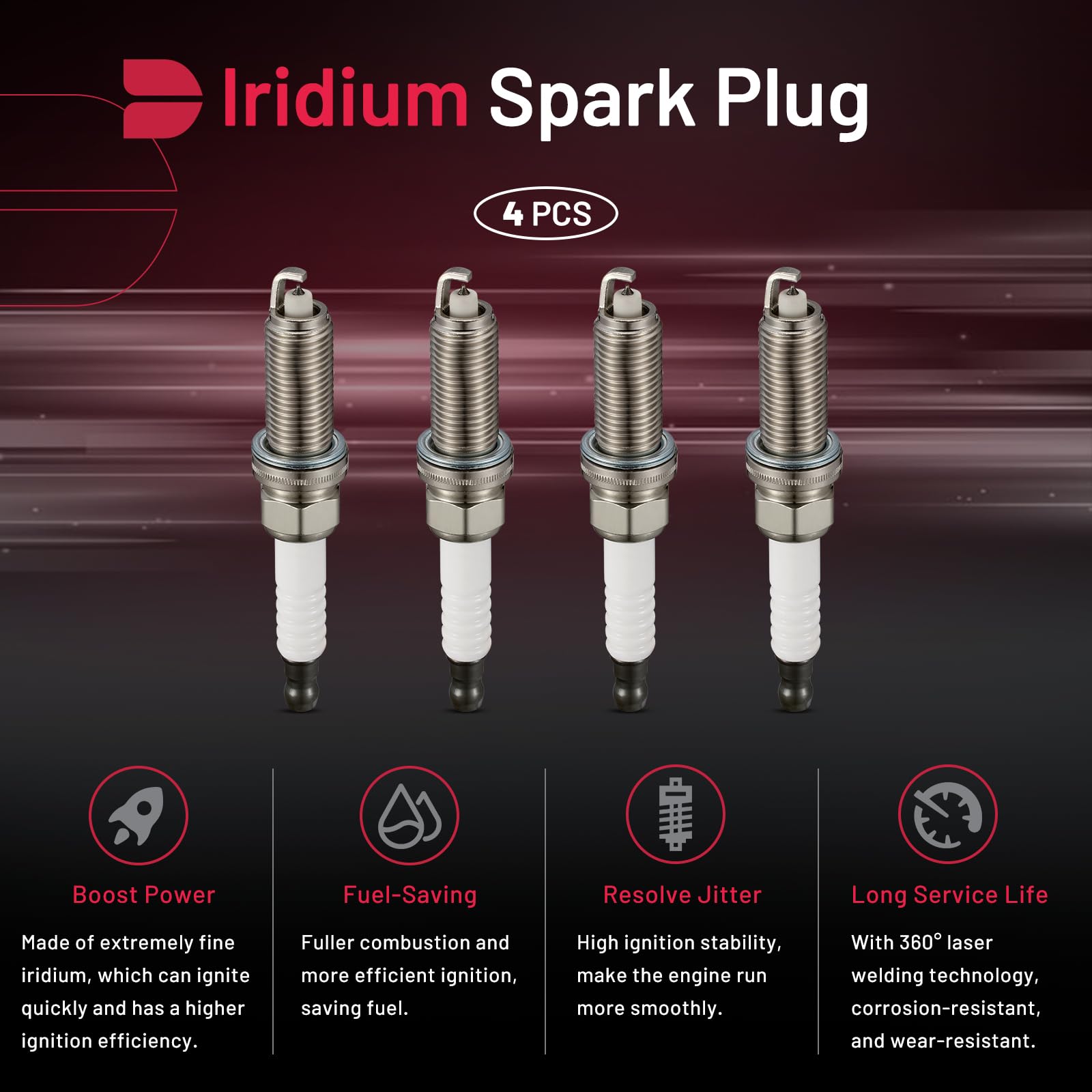 Bdfhyk Lkar6Aix-11 Iridium Spark Plugs Compatible With Chevy Nissan 2007-2013 Altima 2008-2013 Rogue 2007-2012 Sentra 2013-2021 Nv200 1.6L 1.8L 2.0L 2.5L L4 Engine Replacement For Xp5684, Set Of 4