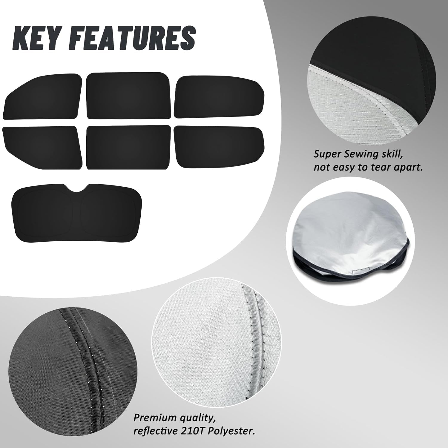 Bestview Rear & Side Window Sun Shade for 2022-2025 Jeep Grend Cherokee, Custom Fit Window Sunshade Sun Visor Protector Block UV