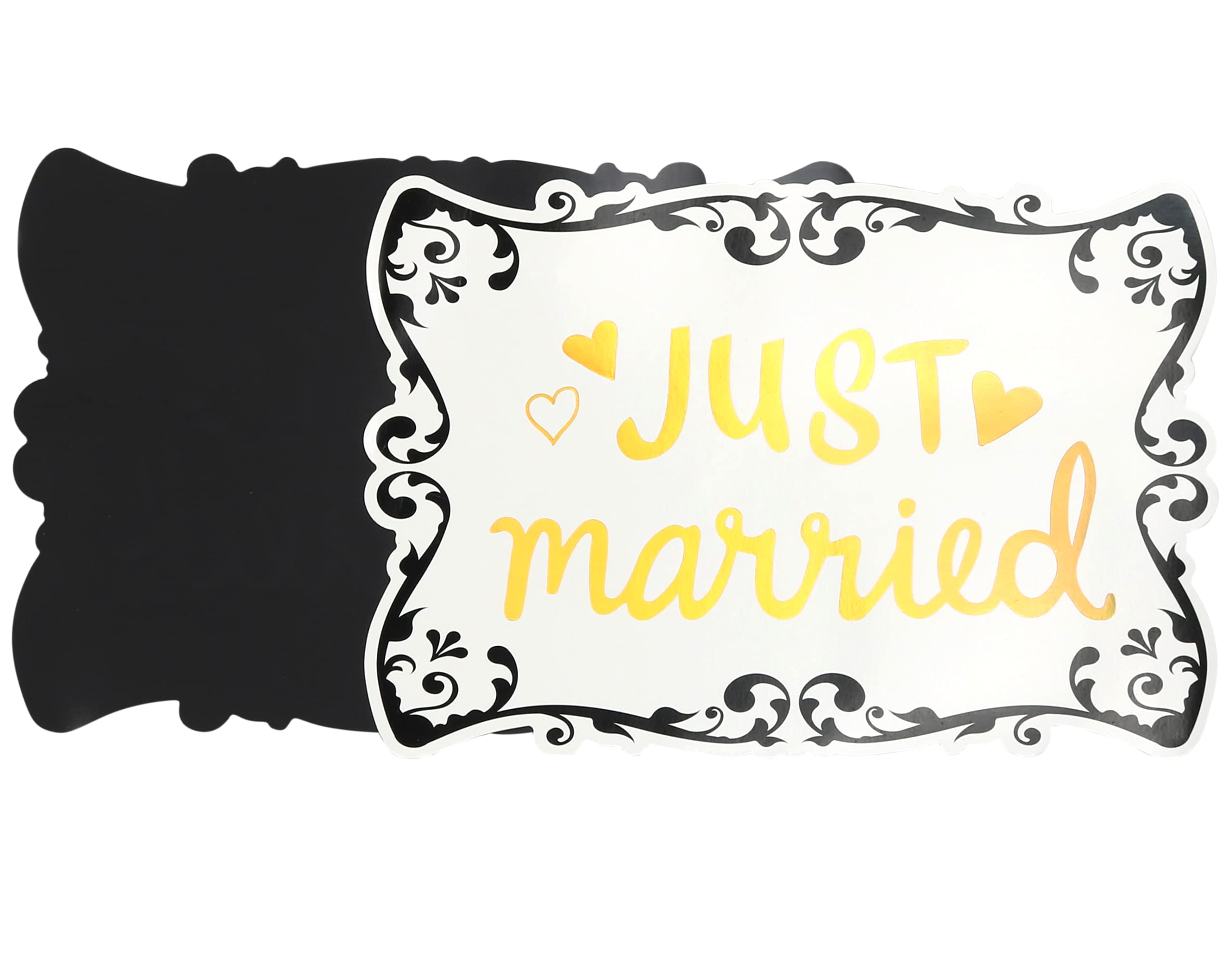 Iconikal Decorative Car Magnet For Honeymoon Or Wedding, Just Married, 14 X 9.5-Inch, 2-Pack