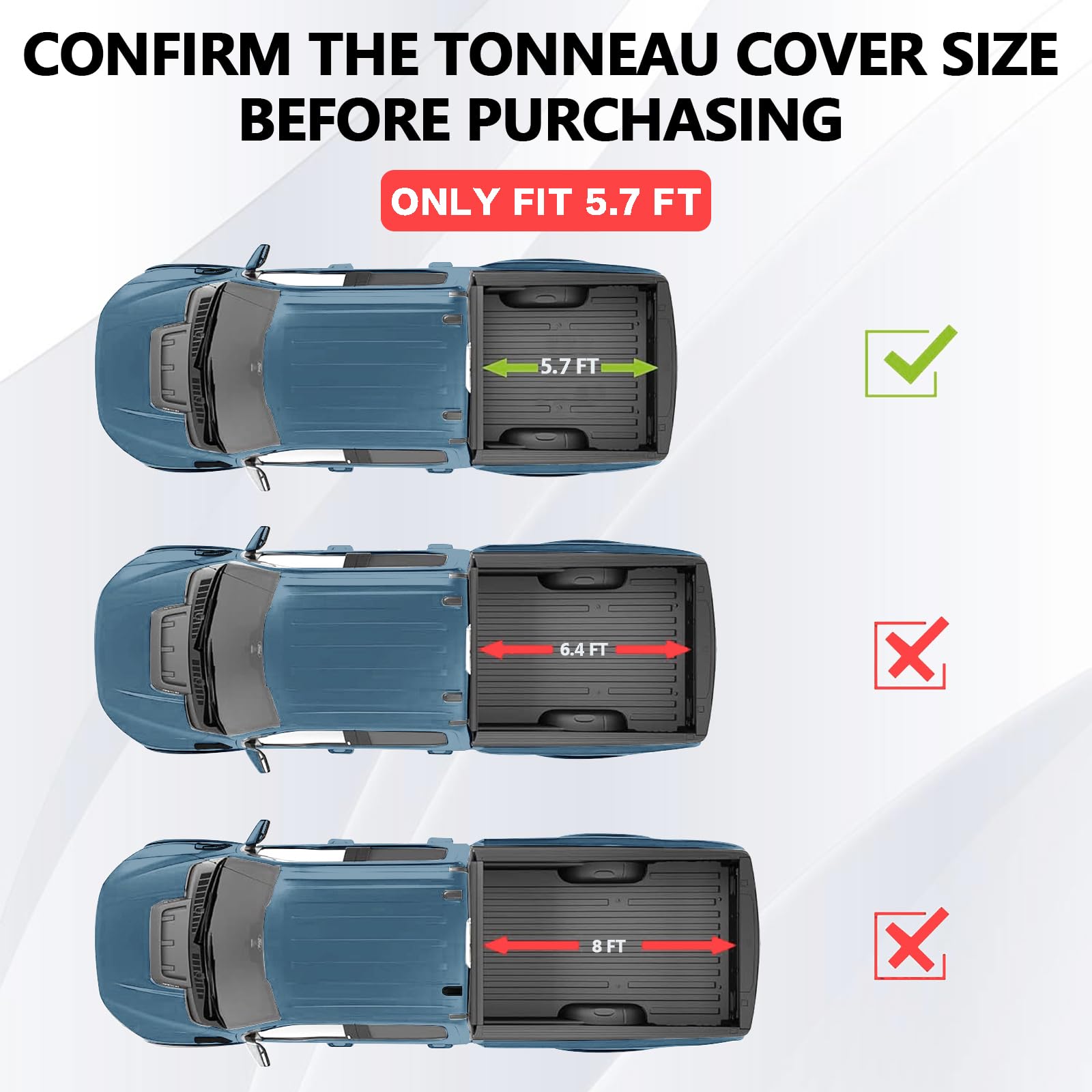 Perfit Liner Soft Tri-Fold Truck Bed Tonneau Cover for 2009-2025 Dodge Ram 1500, 2010-2025 Dodge Ram 2500 3500 5.7 FT (67) Bed
