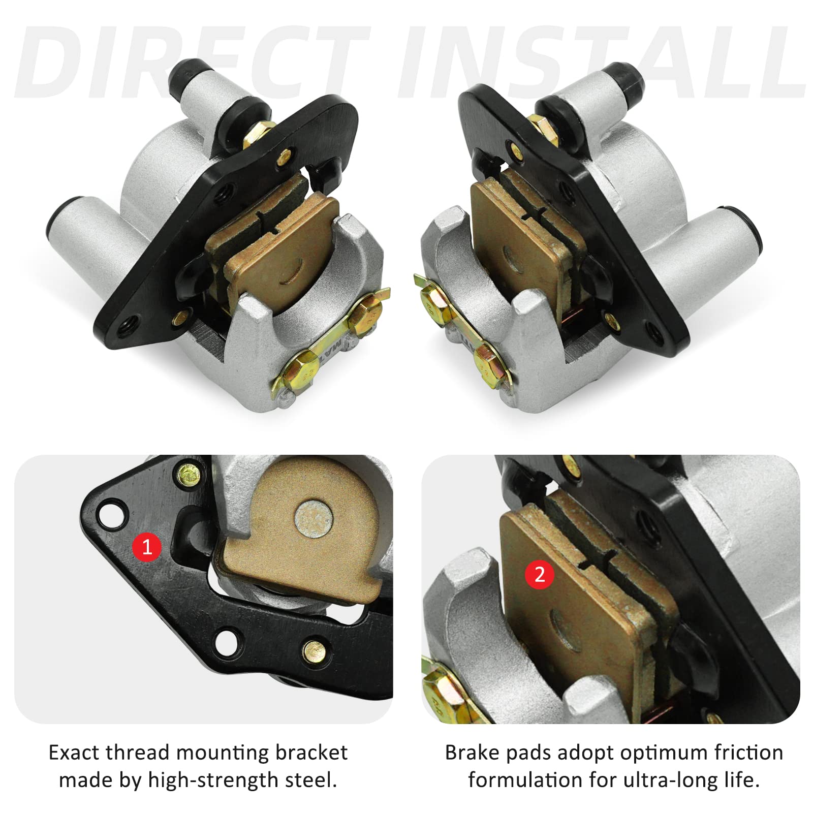 M Mati Front Left Right Brake Calipers W/Pads For Kawasaki Prairie 300 Kvf300 Prairie 360 Kvf360 Prairie 400 Kvf400 43080-5135 4