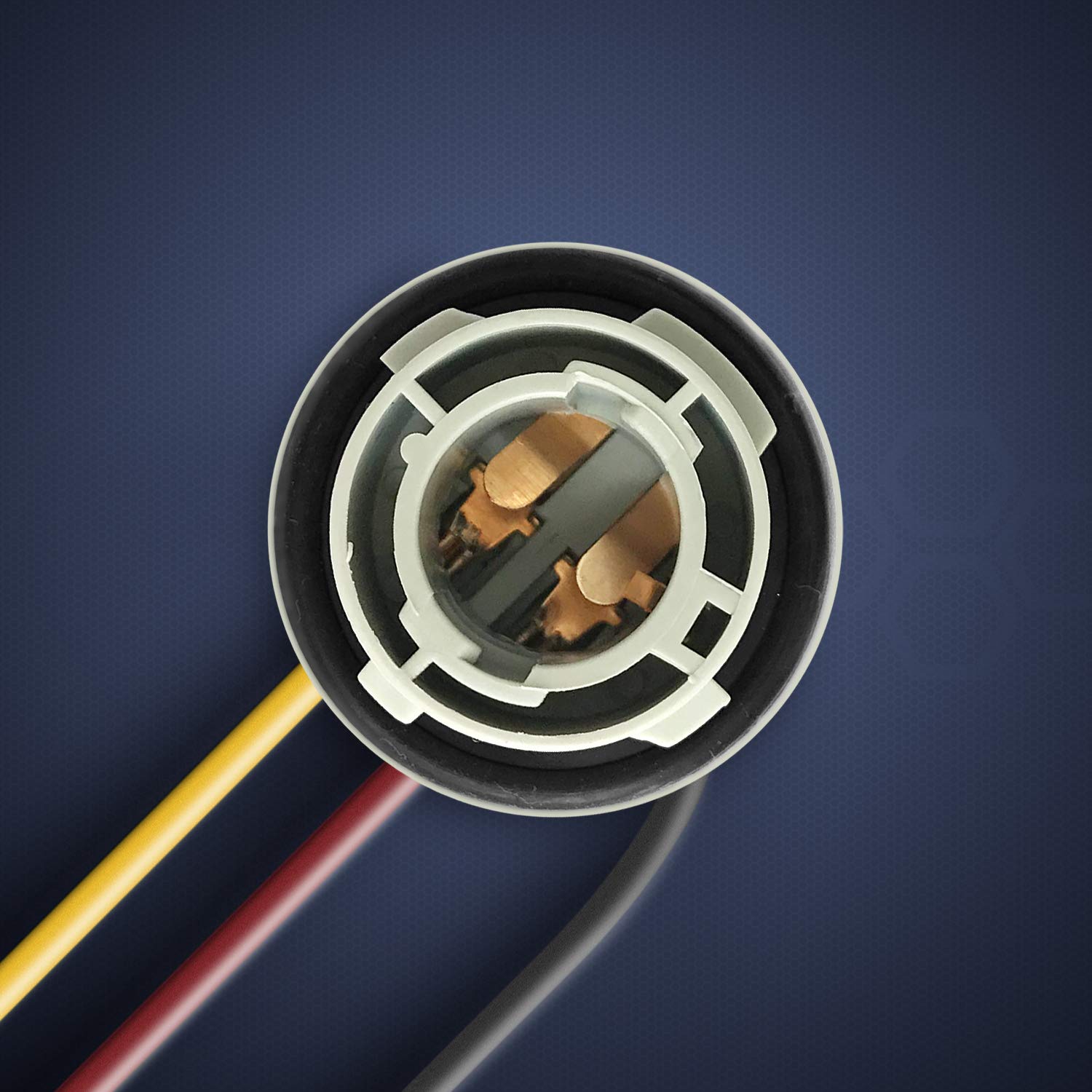 1157 BAY15D Turn Signal Brake Light Bulb Socket Wire Harness Connector(Pack of 2)