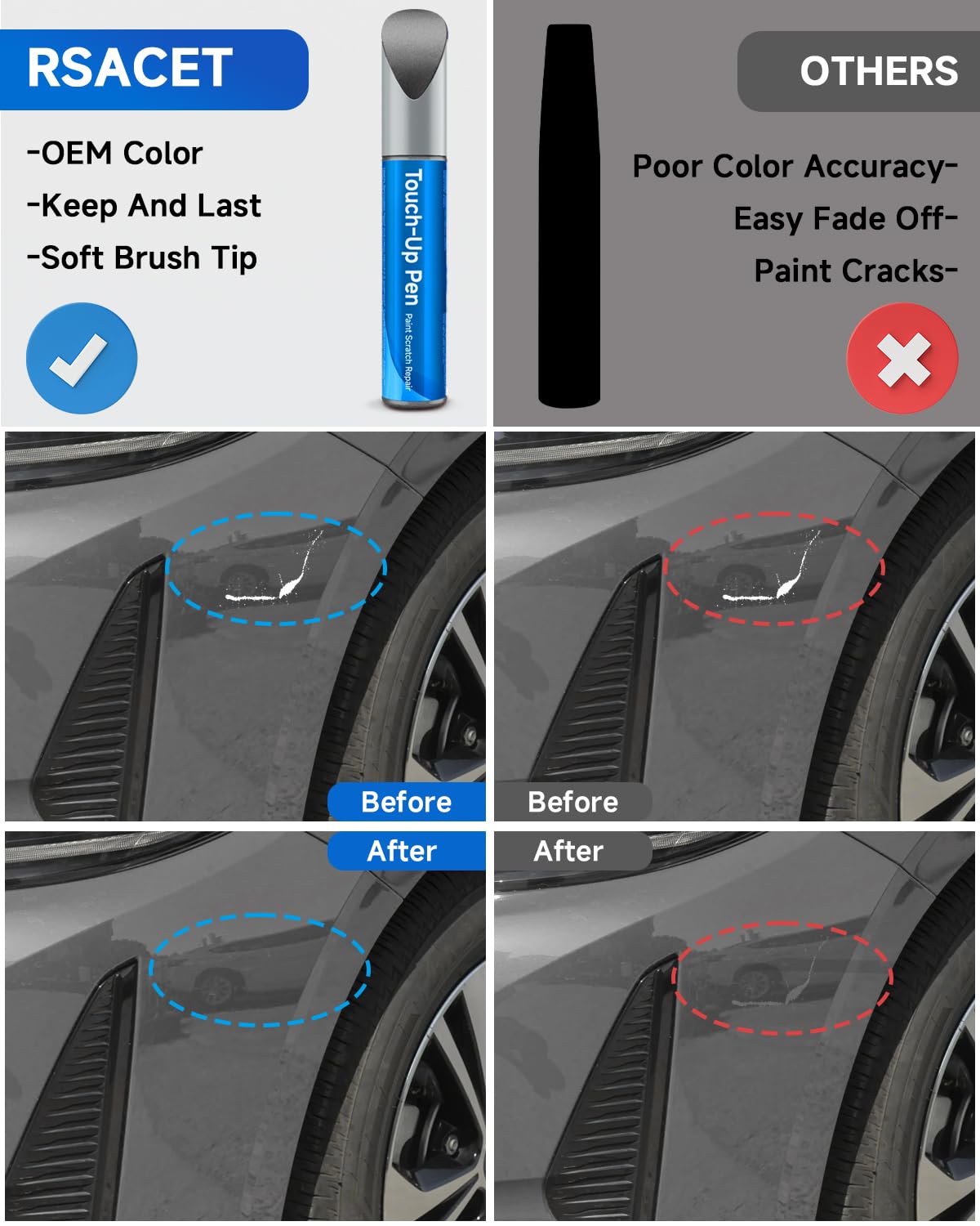 1H1 Predawn Grey Mica Touch Up Paint Compatible with Toyota Exact Match Touch Up Paint Car Scratch Repair