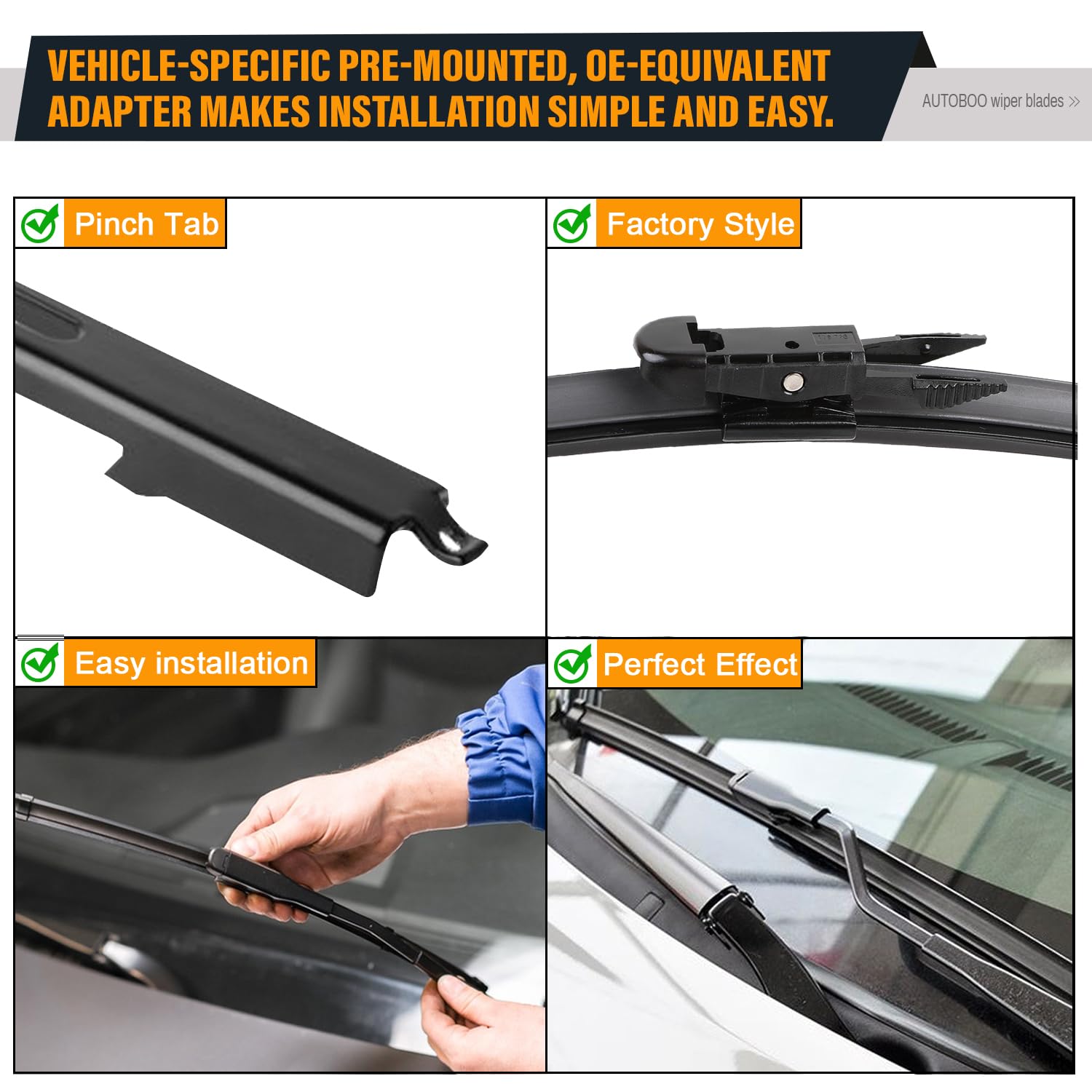 Autoboo 24''+21'' Windshield Wipers Replacement For Chevrolet Traverse 2012-2017 Gmc Acadia Buick Enclave 2005-2010 Pontiac G6 2