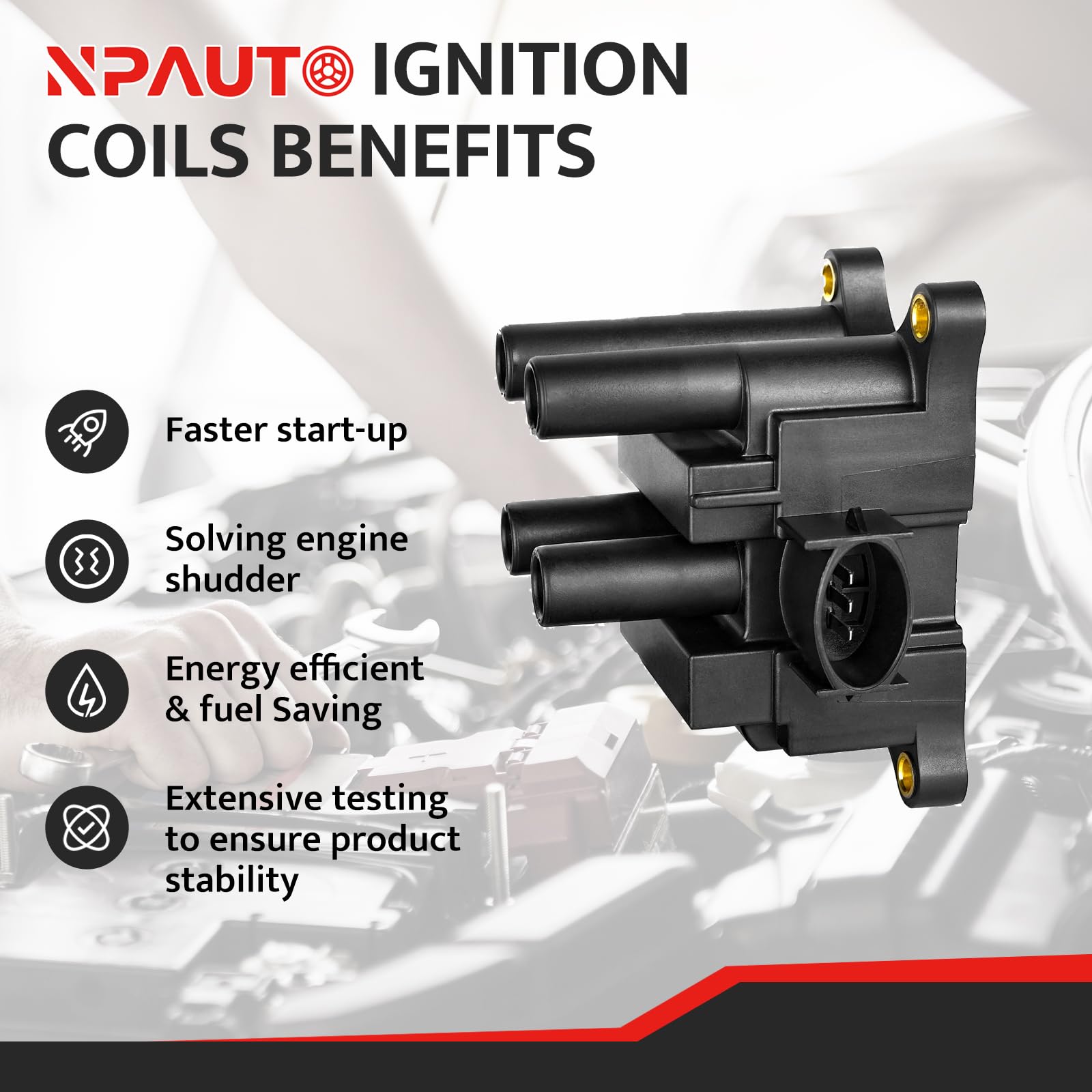 Ignition Coil Pack Compatible With 2.0L 2.3L Ford Focus Ranger Escape Contour Mazda 6 B2300 Tribute Mercury Mystique 2000 2001 2