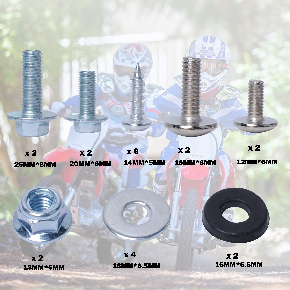 Podoy Crf50 Body Fender Kit For Compatible With Xr50 Xr 50 Crf 50 Sdg Ssr Pit Dirt Motor Trail Bike Black With Bolt Work Fairing