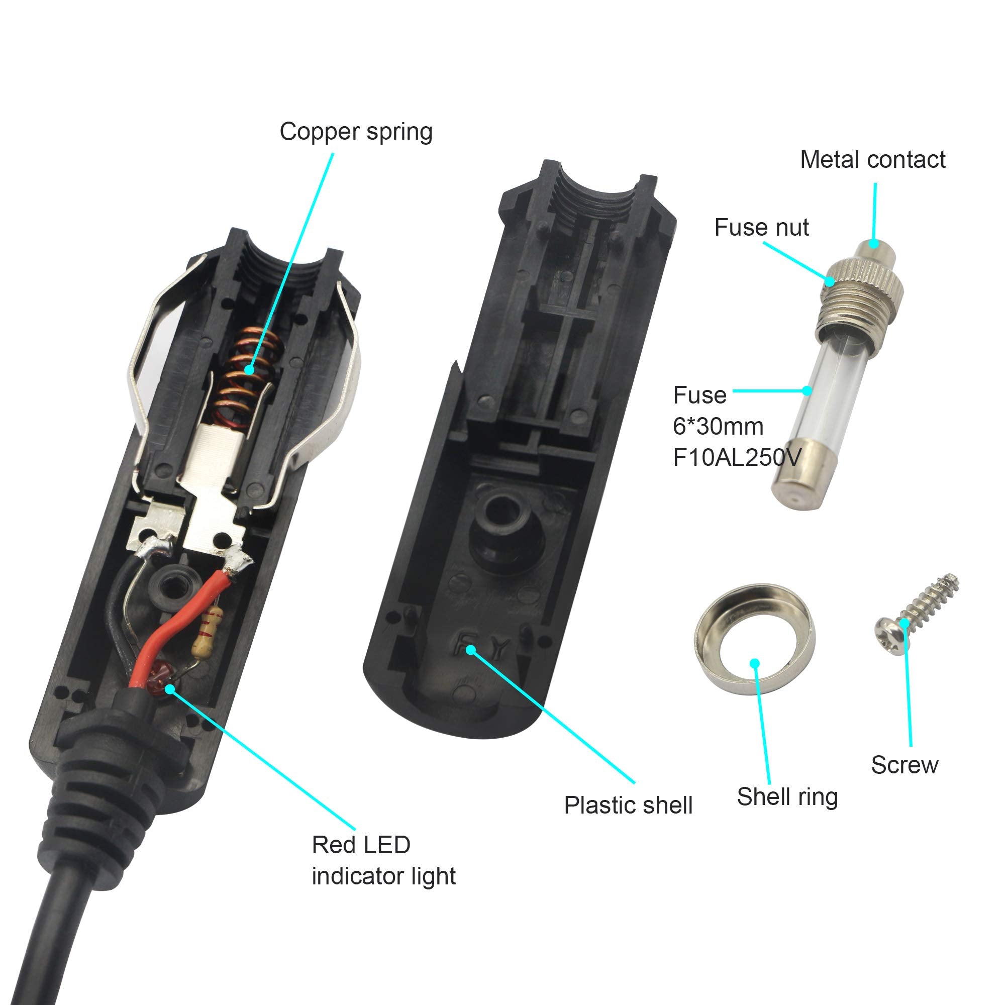 12V 24 V Dc 5.5Mm X 2.1Mm Car Cigarette Lighter Extension Power Supply Adapter Cable With Led For Car Truck Bus Van(10Ft)