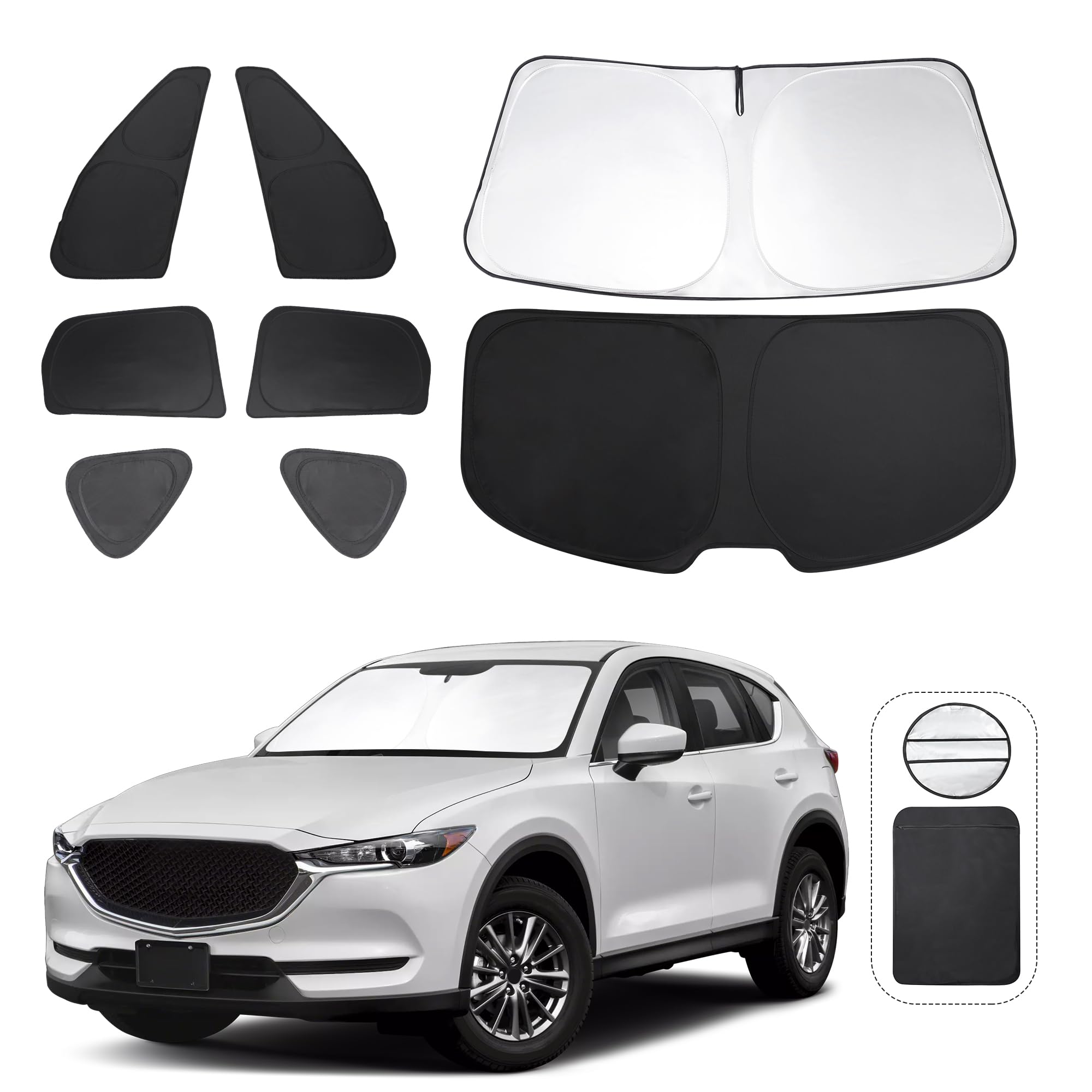 Tinglu Window Shades For Mazda Cx-5 2017-2024 2025 Accessories Car Side Full Windows Rear Triangular Windshield Sun Shade Sun Uv