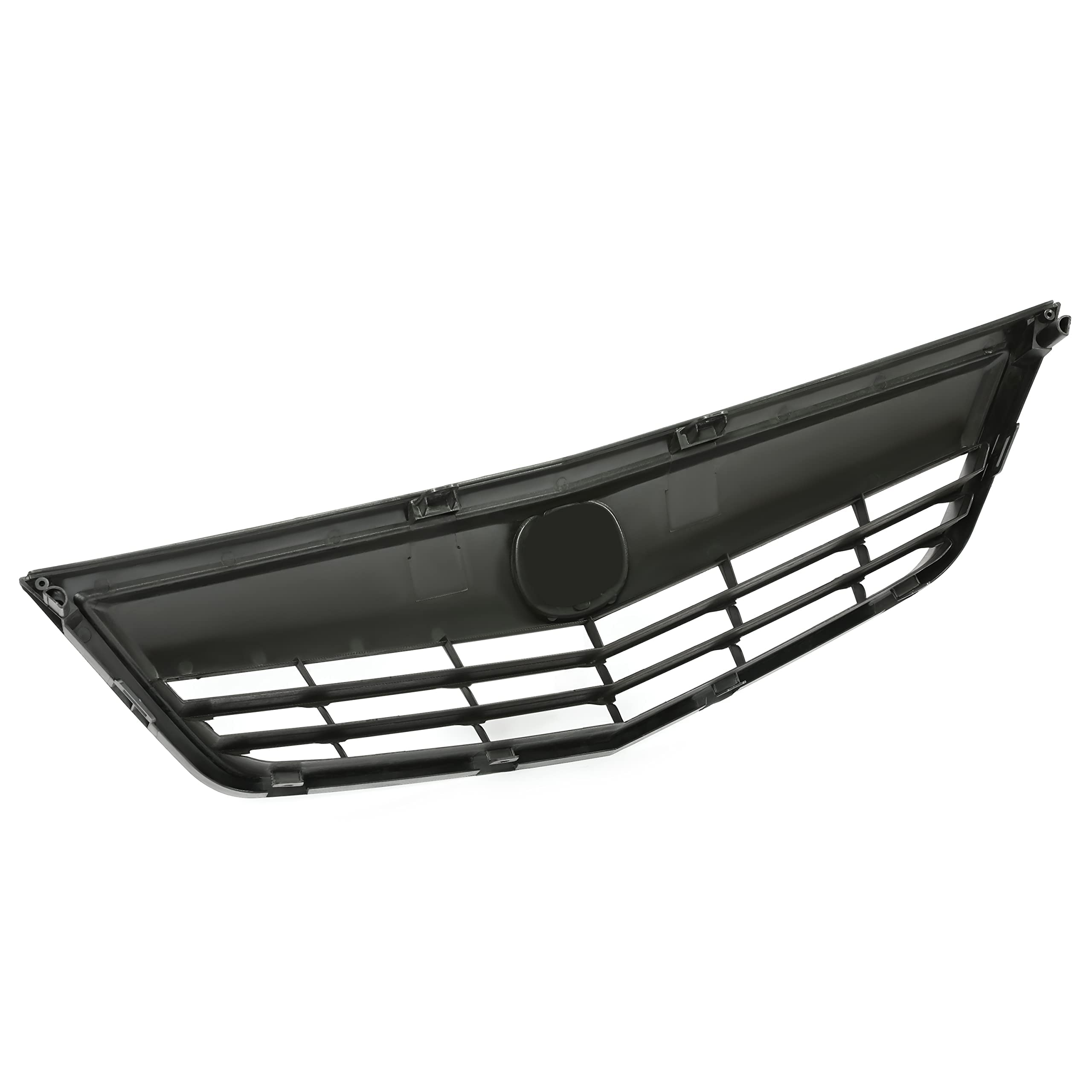 Hecasa Front Bumper Upper Grille Compatible With 2011-2014 Acura Tsx Replacement For 71121Tl2A51 75700Tl2A00 Ac1200115 3-In-One Whole Grill Kit With Black Painted Molding