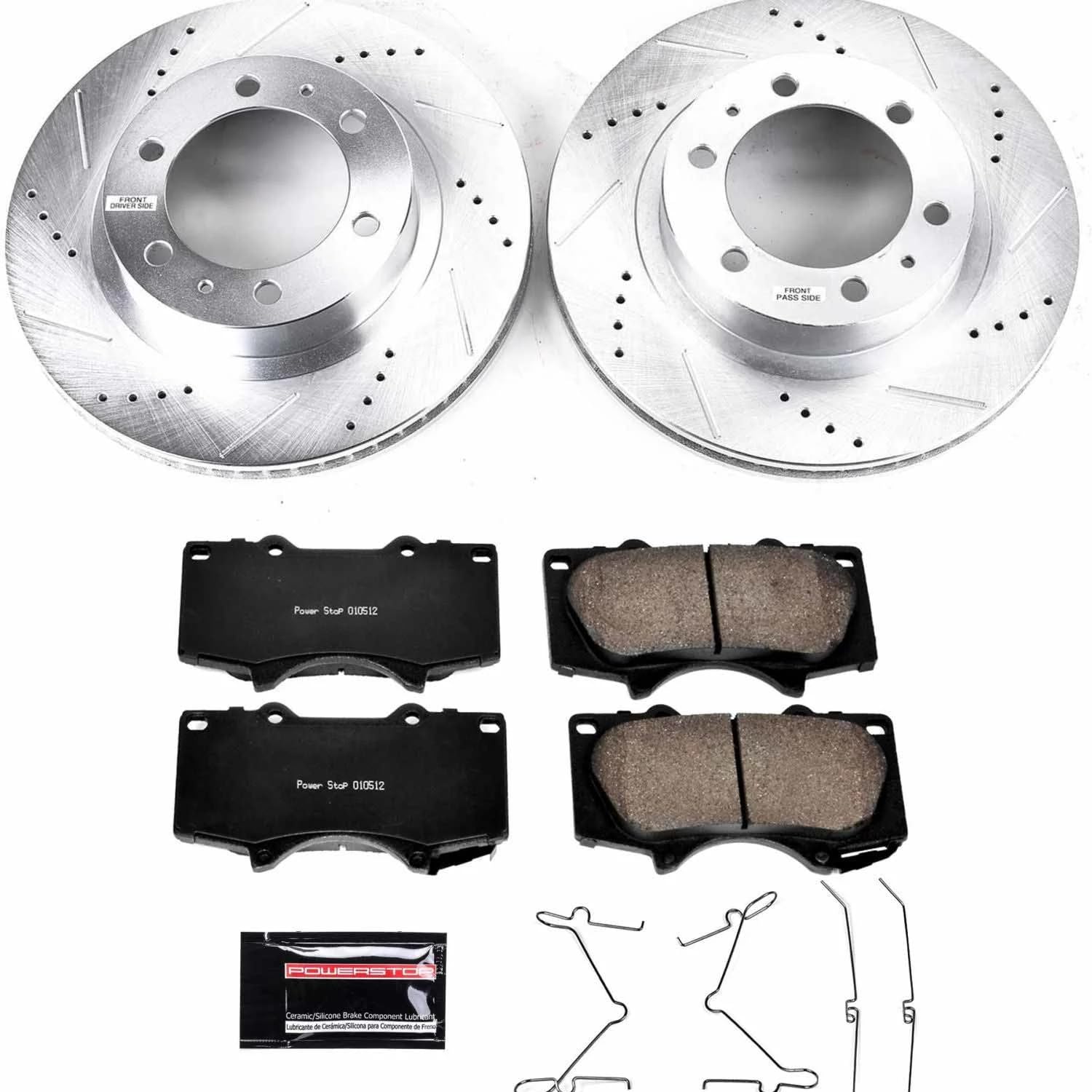 Power Stop Brake Kit For 2007-2014 Toyota Fj Cruiser, 2005-2022 Toyota Tacoma 6 Lug, 2003-2009 4Runner 12.56'' Rotors - Front Ca