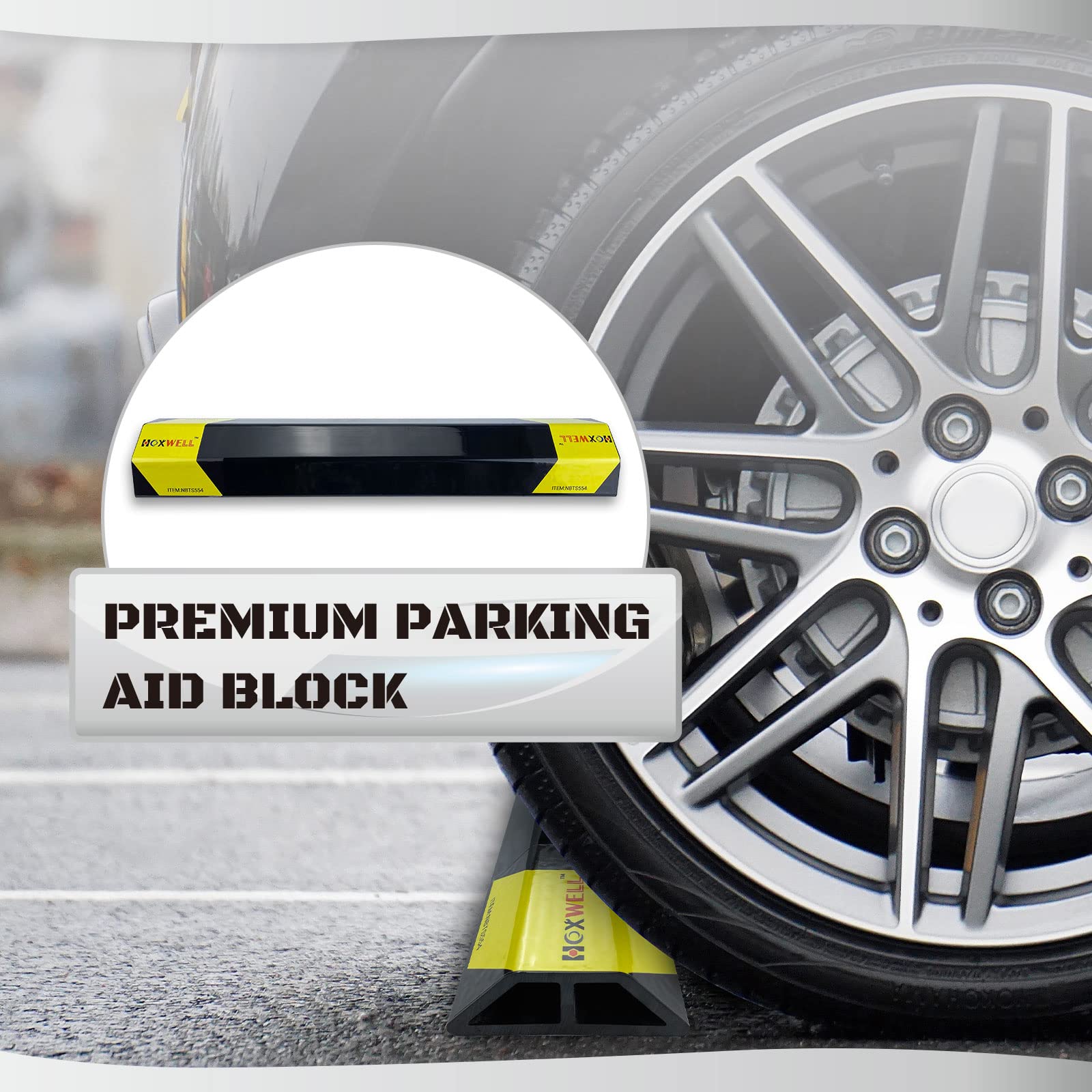 Hoxwell 2 Pcs 18'' Heavy Duty Parking Aid For Garage, Parking Gadgets Protects Car And Garage Walls, Parking Stopper Easy To Ins