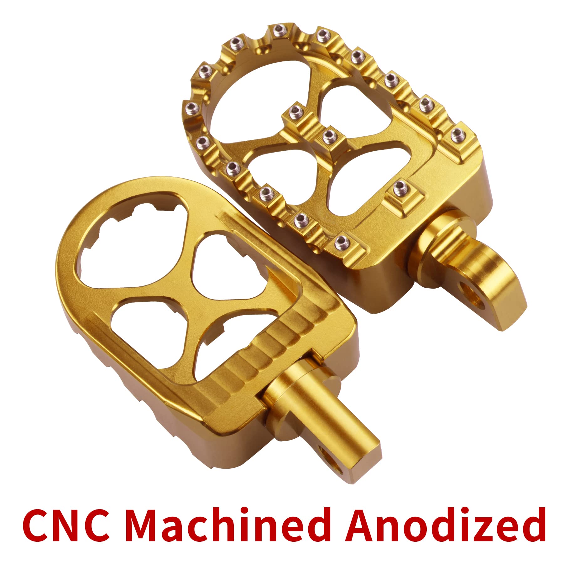 Foot Pegs Cnc Wide Footpeg Mx Bobber & Chopper Style Compatible With Harley Dyna Sportster Fatboy Iron 883, Motorcycle Footpegs Gold