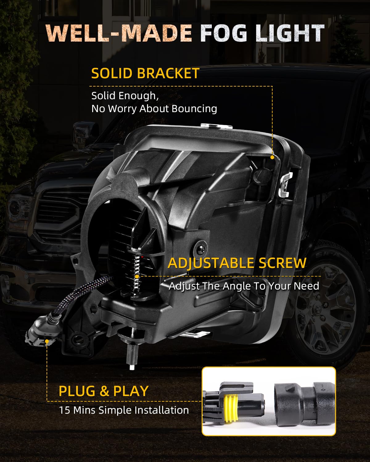 Bicyaco Led Fog Light Clear Bumper Passing Lamps Compatible With Dodge Ram 1500 2013 2014 2015 2016 2017 2018 Pickup 2019 Dodge