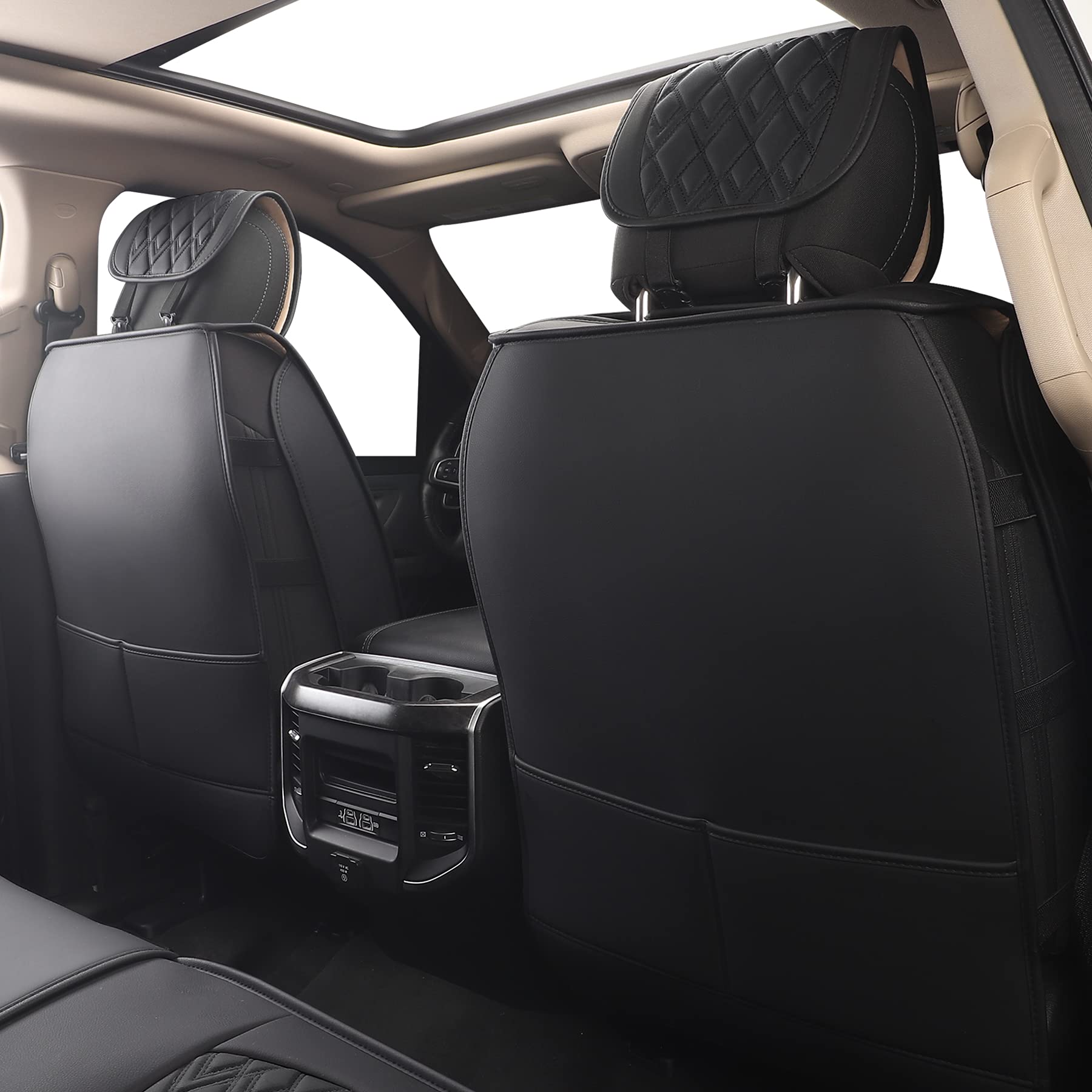 Jojobay Car Seat Covers For Dodge Ram 2 Pcs Front,Fit Ram 2009-2025 1500/2500/3500 Pick-Up Truck,Crew,Regular,Quad,Mega Cab,Wate