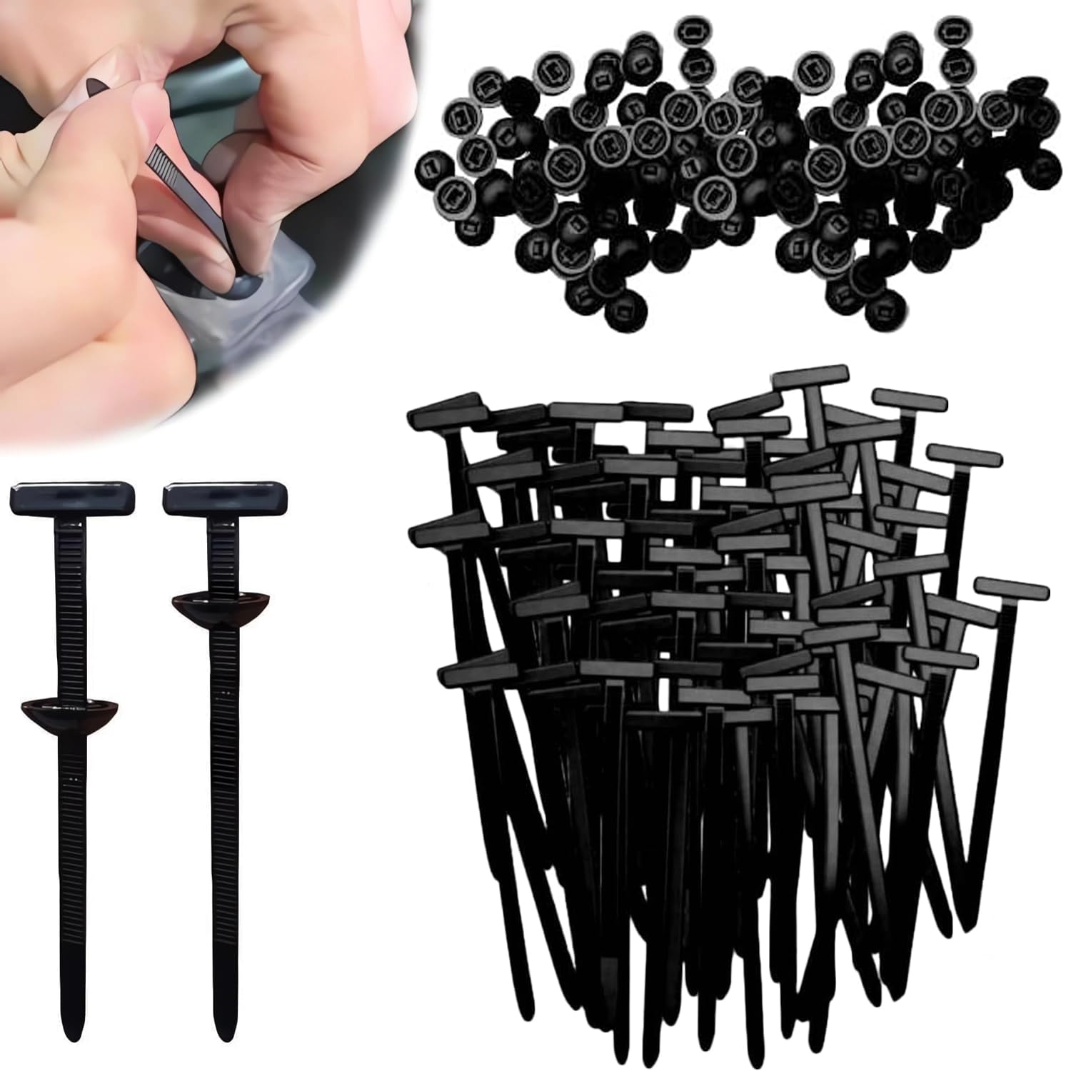 50PCS Nylon Universal Cable Tie Buckle, Cable Tie Clip Fasteners Car Body, Multifunctional Car Clips Fasteners for Daily Auto Fi