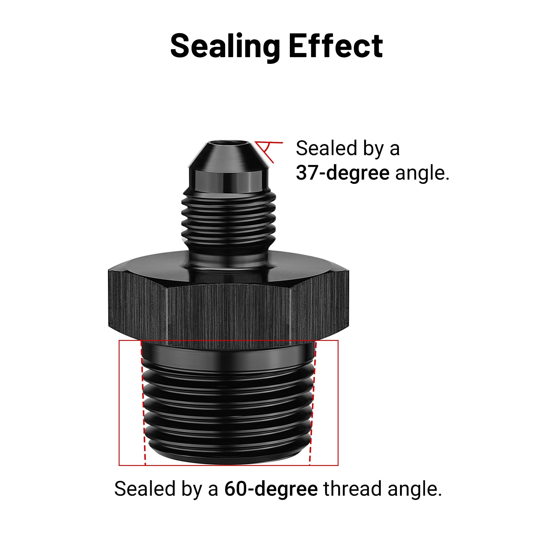 Evil Energy 3An Male Flare To 3/8'' Npt Pipe Fitting Adapter Straight Aluminum Black