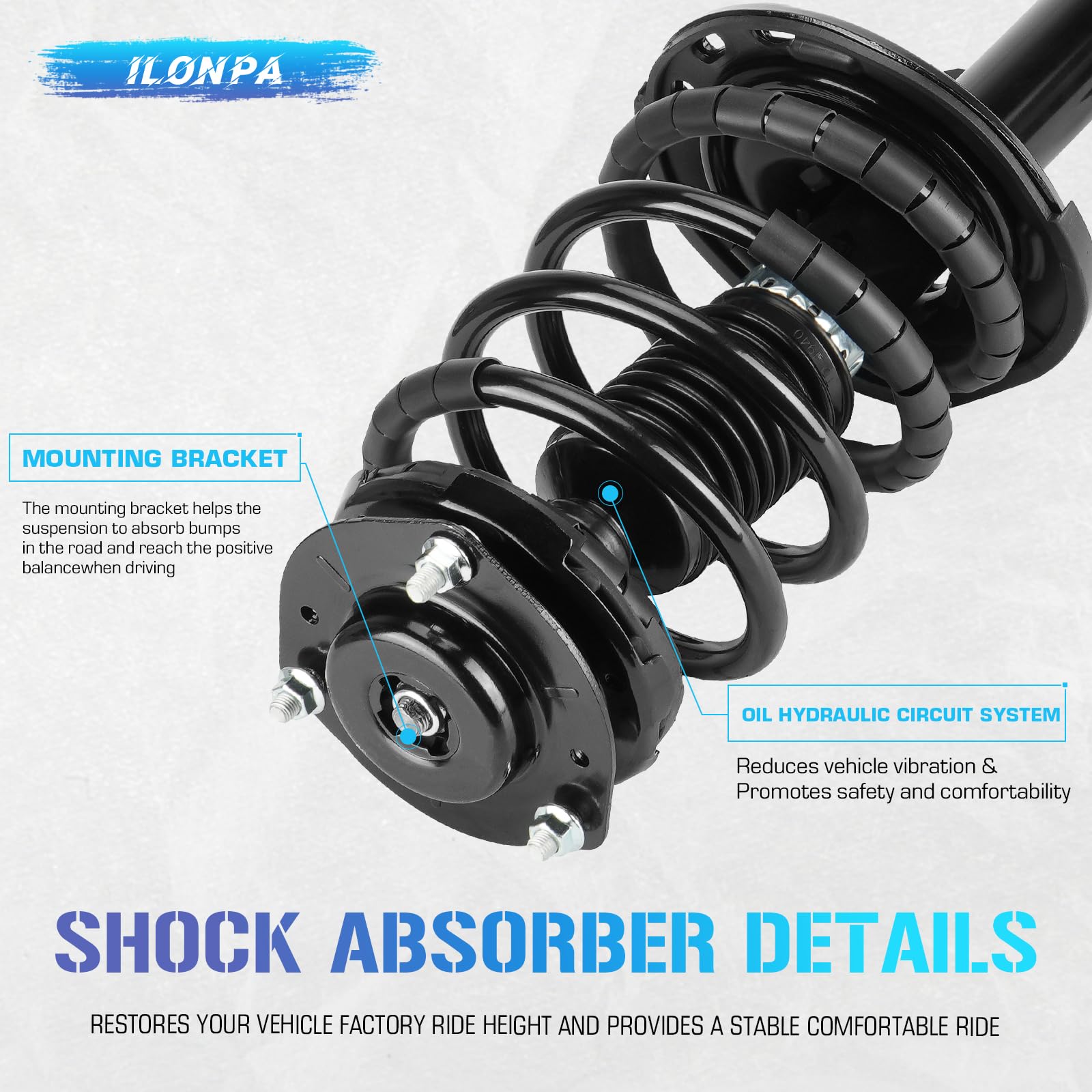 Front & Rear Struts w/Coil Springs for 2007 2008 2009 2010 2011 Toyota Camry 2.4L 2.5L (Exc. SE), Shock Absorbers Replace for 17