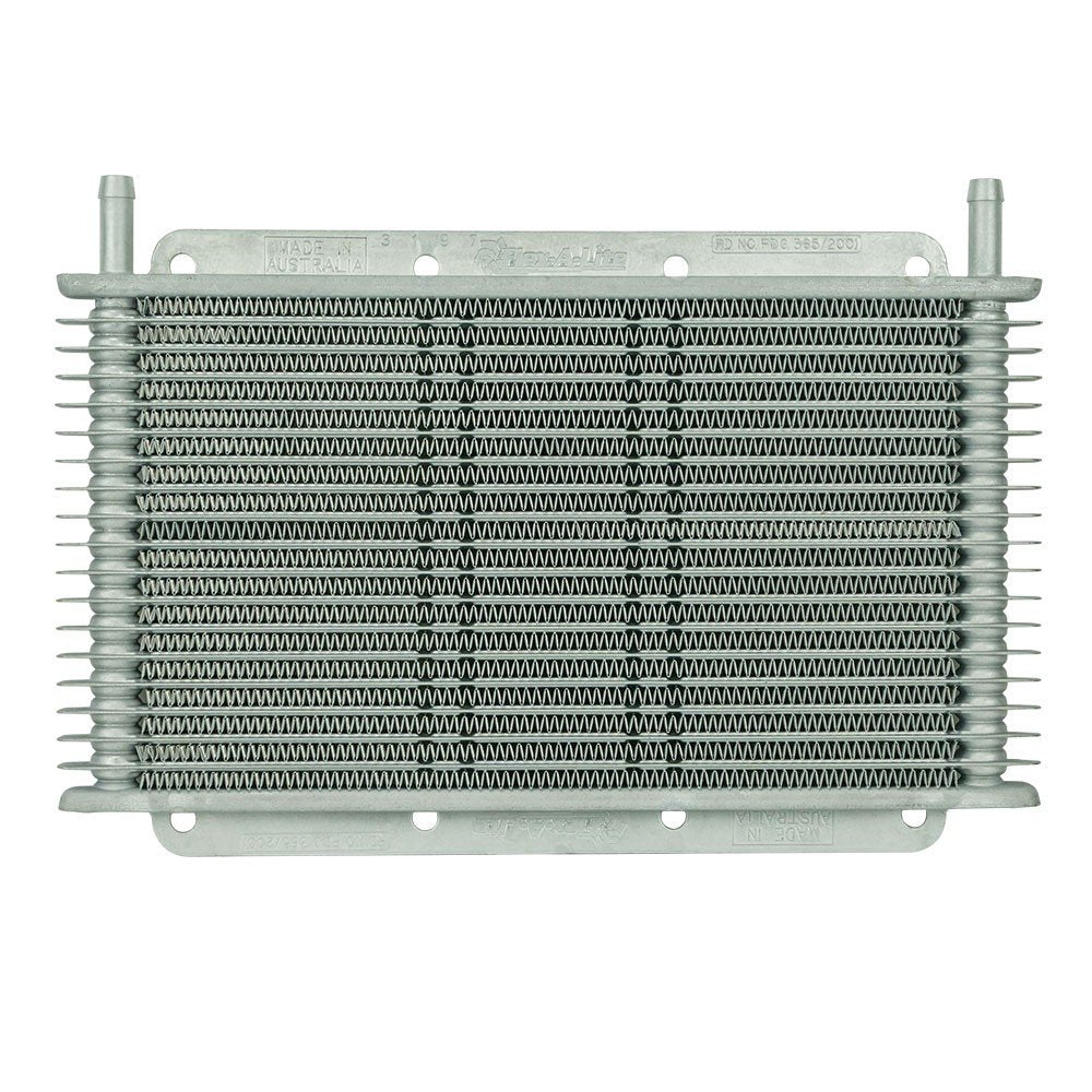 Flex-A-Lite 400117 (400117) Stacked Plate 17-Row Transmission Cooler, 11 X 6 X 3/4 With 3/8 Inch Barbed Fittings