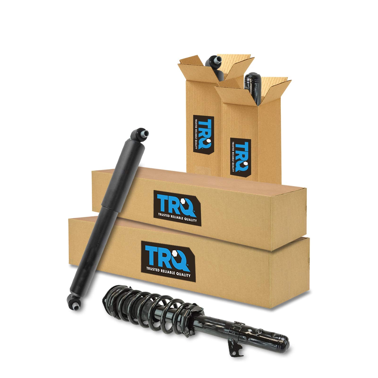 Trq Front And Rear Complete Strut Assembly & Shock Absorber Kit Shock & Spring Strut Assembly Compatible With 2006-2009 Ford Fus