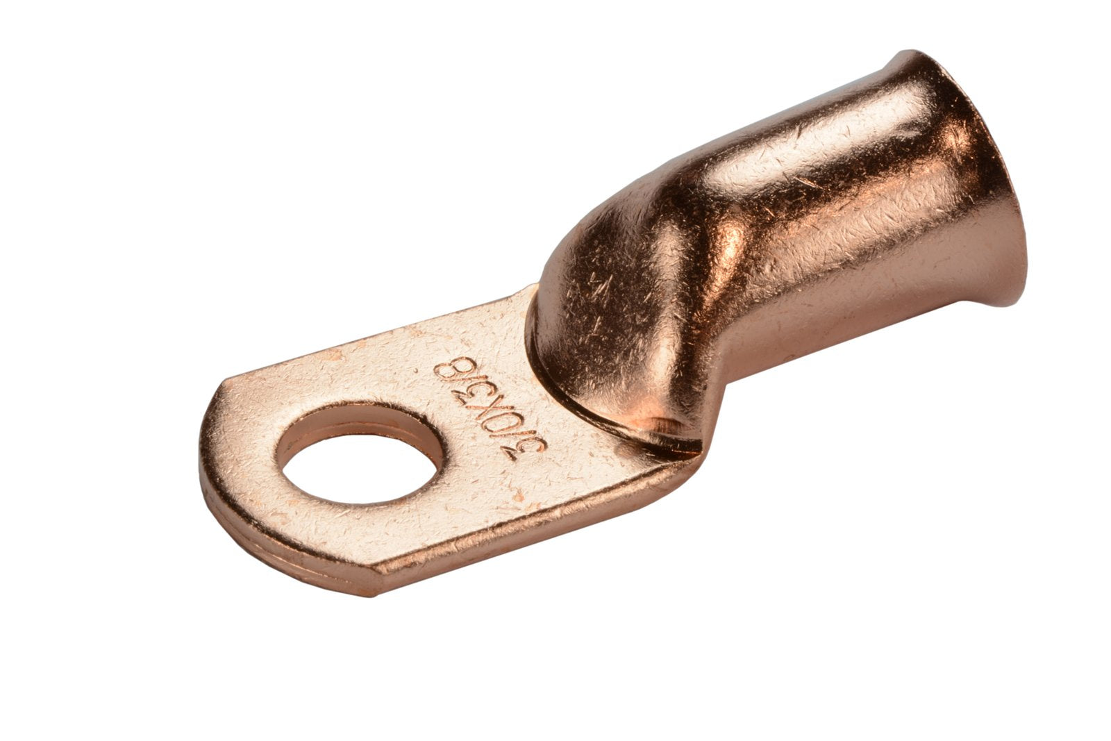 Temco 10 Pack Bare Copper Welding Battery Cable Ends, Lugs Terminal 3/0 Awg 3/8'' Hole (6 Awg To 1/0 Awg Options Available)