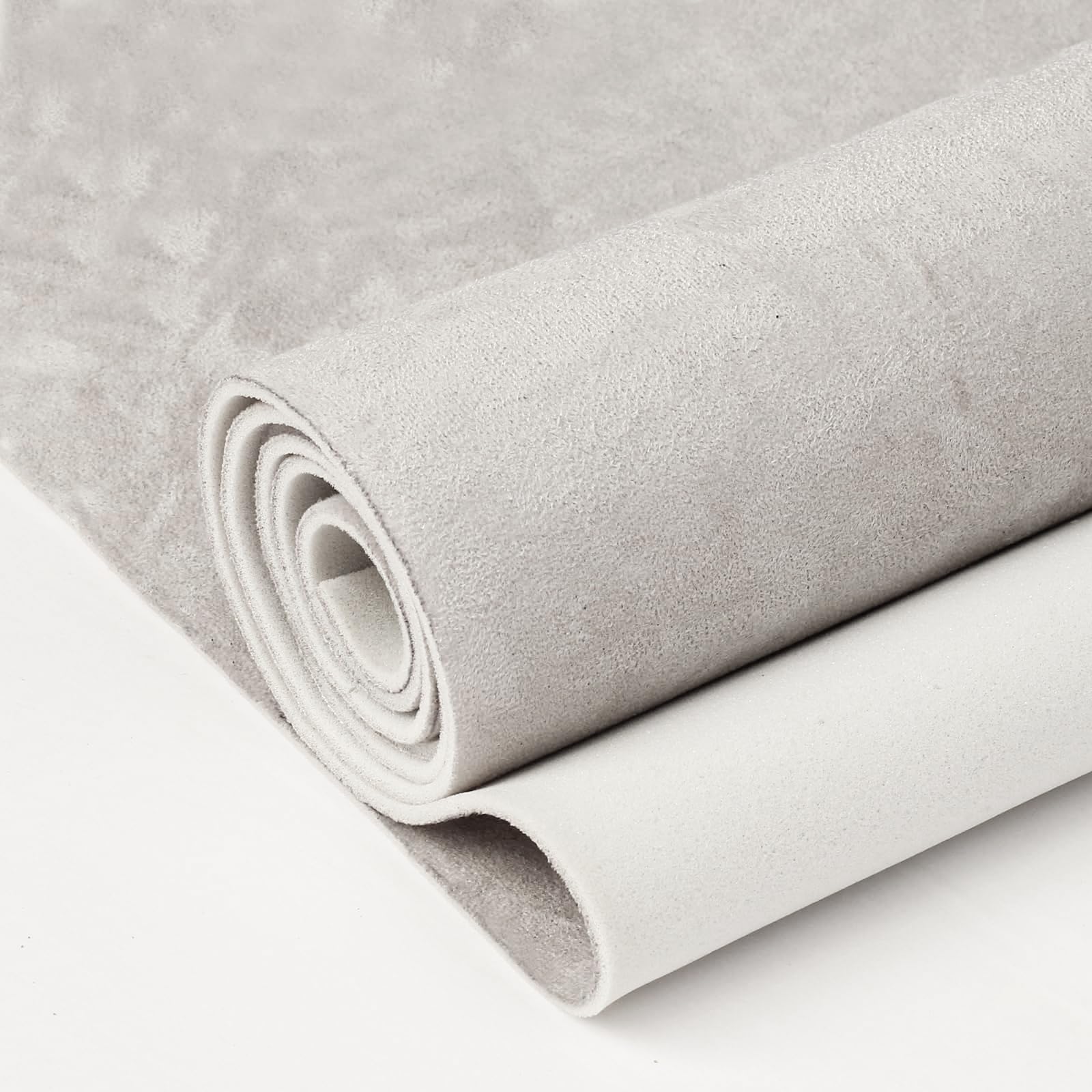 Hiksuky Suede Auto Headliner Fabric 120'' L    60'' W With Foam Backing - Grey Interior Replacement Material For Car/Truck/Suv/R