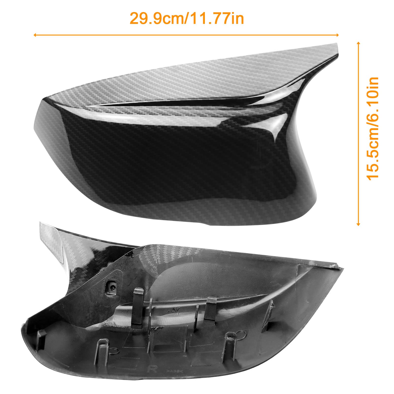 Carbon Fiber Door Mirror Cover Caps Compatible With Infiniti - Left & Right Rearview Mirror Caps Replacement For Infiniti Q50 Sedan 2014-2020 Q60 Q70 Qx30 Qx50 2015-2020 Mirror Covers (Carbon Fiber)