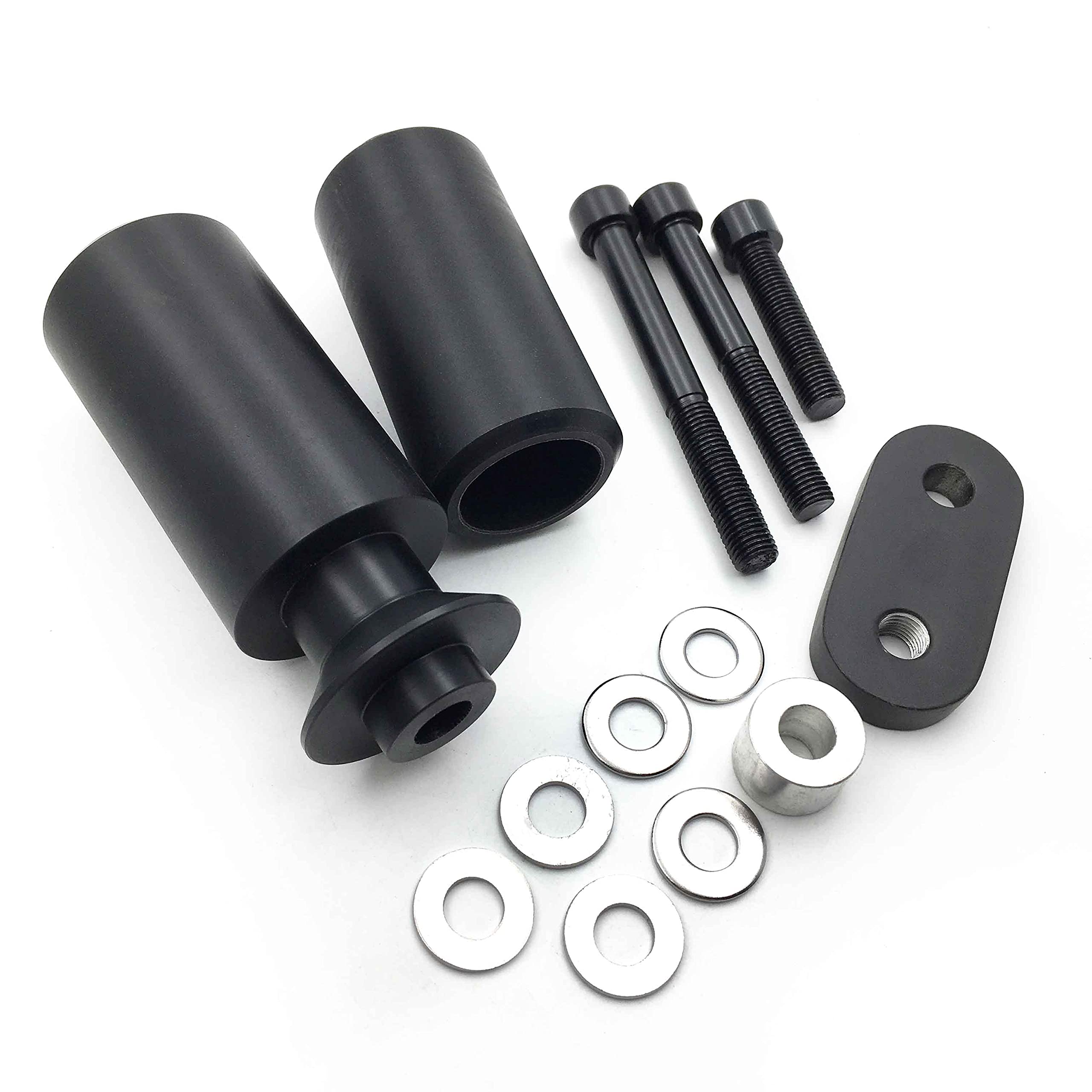 HTTMT MT219-002-BK Motorcycle No Cut Frame Slider Crash Protector Compatible with 2006 2007 Yzf R6 Yzfr6 Black & Heavy Duty Bill