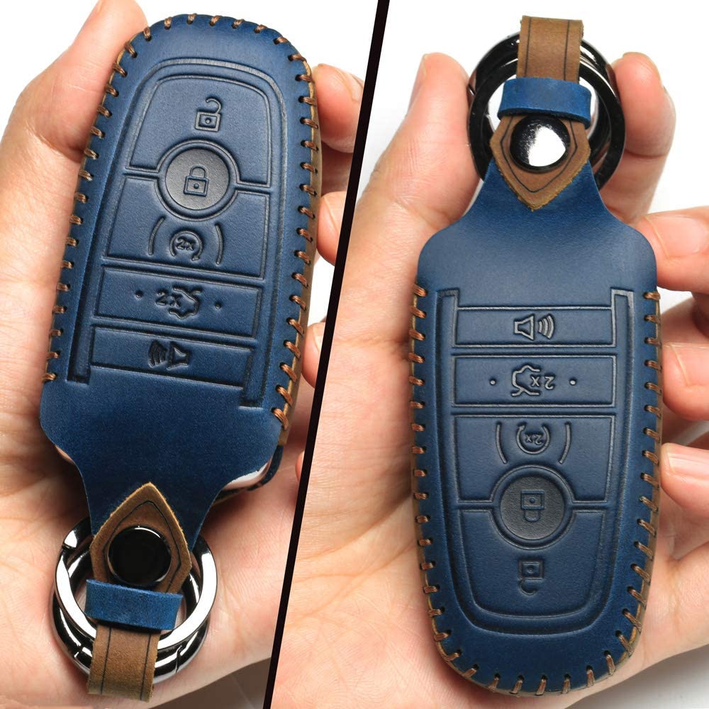 Lygkmu Ford Dedicated Cover Key Fob Case Suit For Keyless Remote Control(A-Blue)Mens