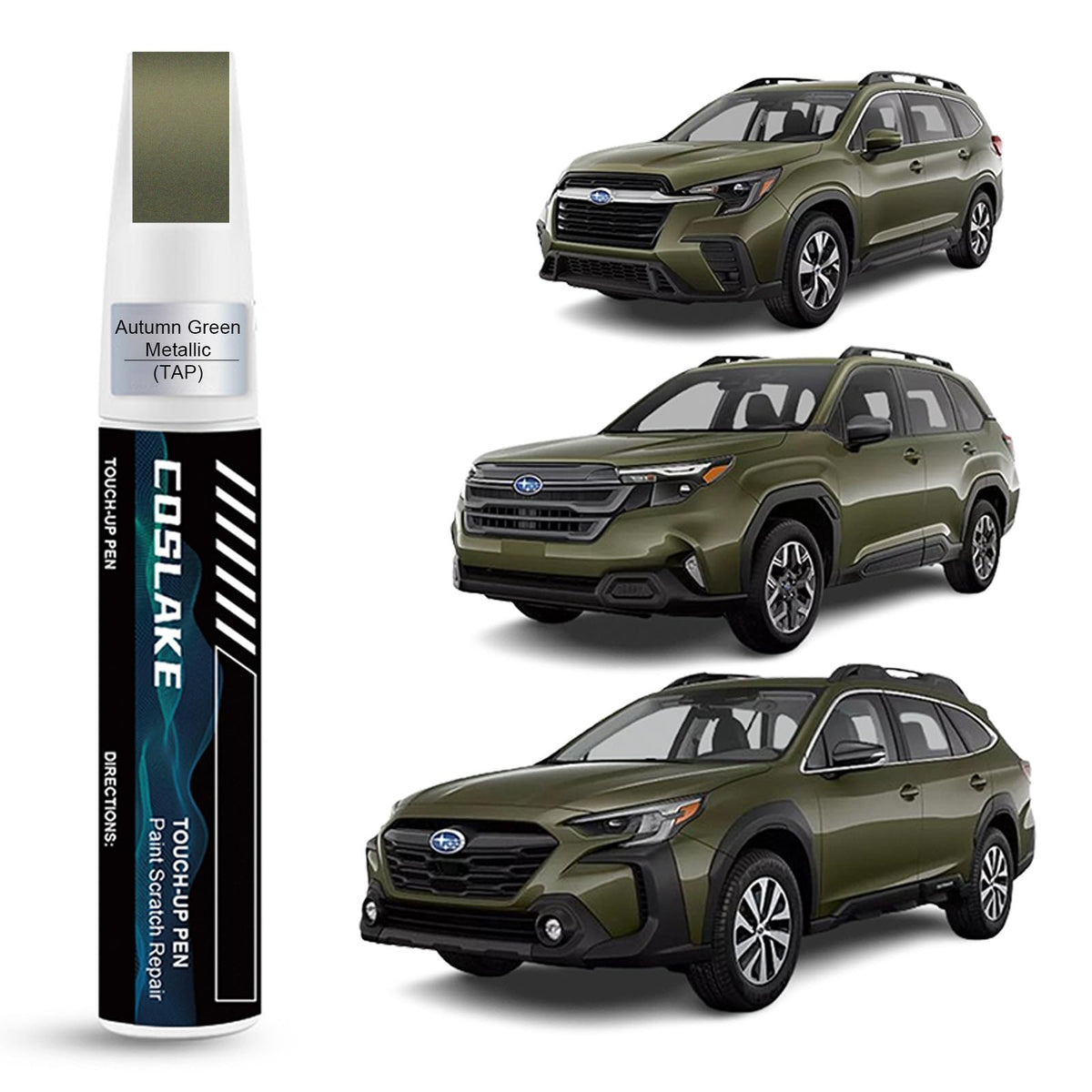 COSLAKE Car Touch Up Paint(Autumn Green Metallic(TAP)) for SUBARU, Car Paint Scratch Repair Kit, Quick & Easy Solution to Repair
