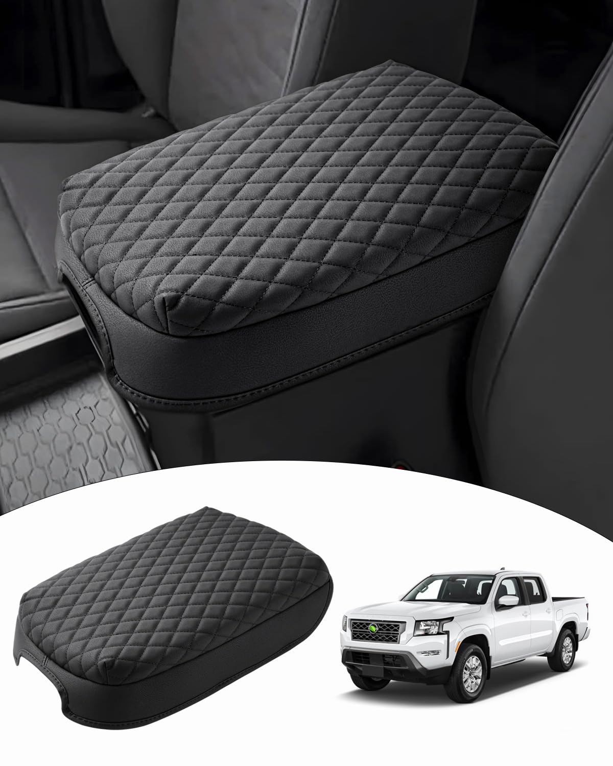 Shademax Custom Fit For Center Console Cover Nissan Frontier 2024 2023 2022 Armrest Cushion Pad Cover Pu Leather Frontier Access