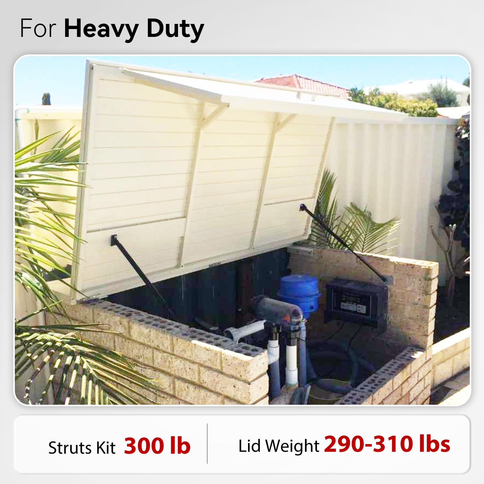 Vepagoo 35 Inch Gas Strut 300Lb/1334N Heavy Duty Lid Gas Struts Shock Lift Support Spring For Tonneau Cover Rv Kitchen Door Truc