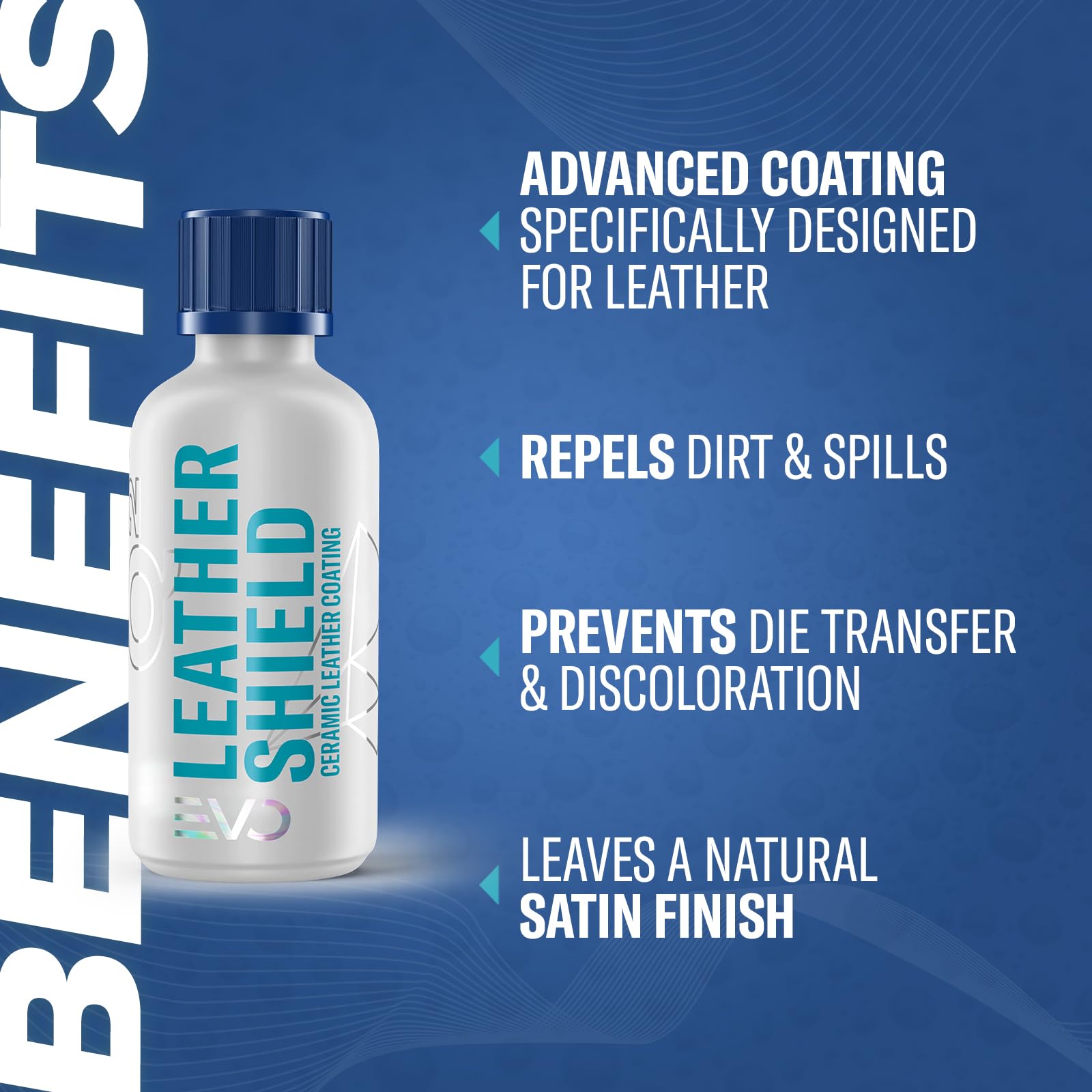GYEON Quartz LeatherShield 50ml - Sio2 Ceramic Coating for All Leather Types - Non-Change Finish, Repels Dirt & Liquid