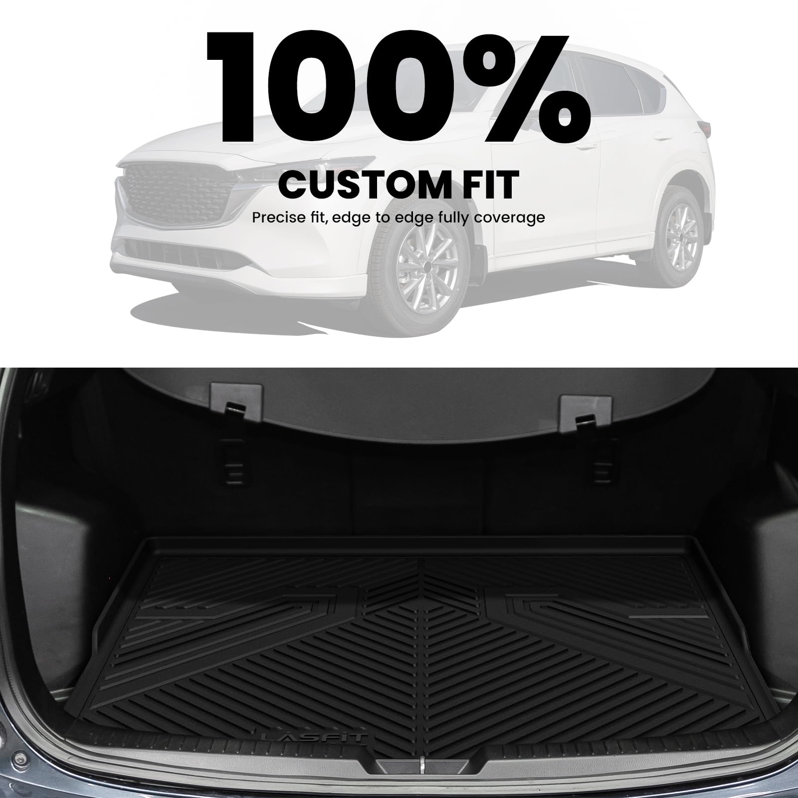 Lasfit Cargo Mat For Mazda Cx5 2017-2025, Cx 5 All Weather Trunk Mat For 2017 2018 2019 2020 2021 2022 2023 2024 2025 Mazda Cx5